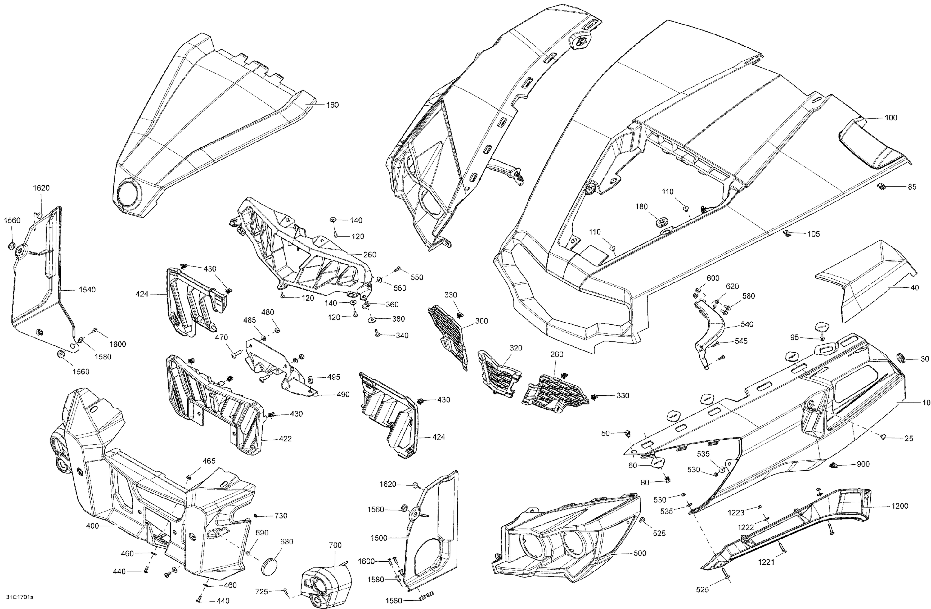 Body And Accessories - Front Section - Boreal Green