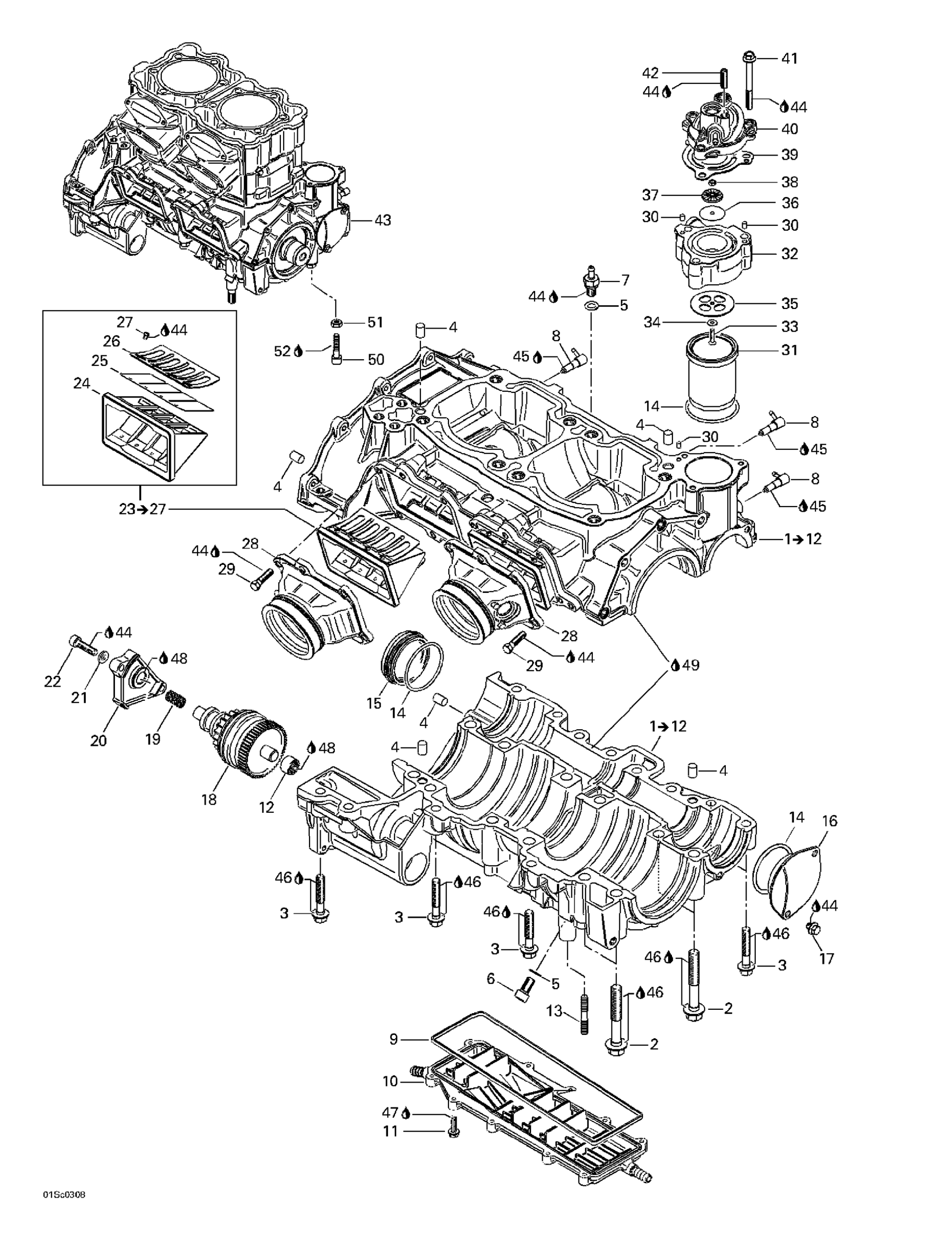 Crankcase, Reed Valve