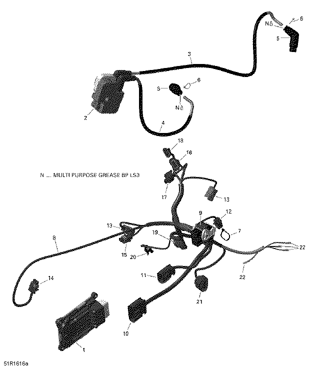 Схема узла: Engine Harness and Electronic Module - 650 EFI