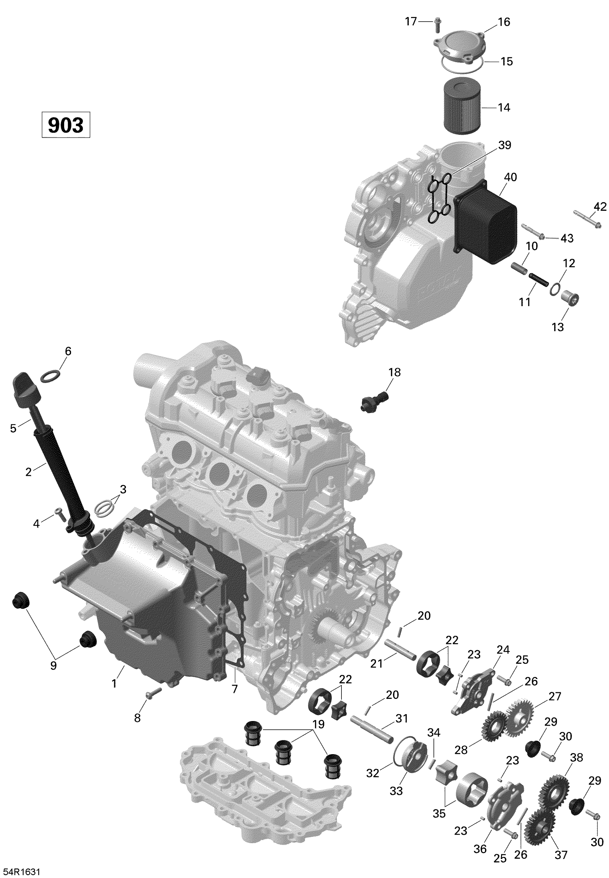 Схема узла: Engine Lubrication - 900-900 HO ACE