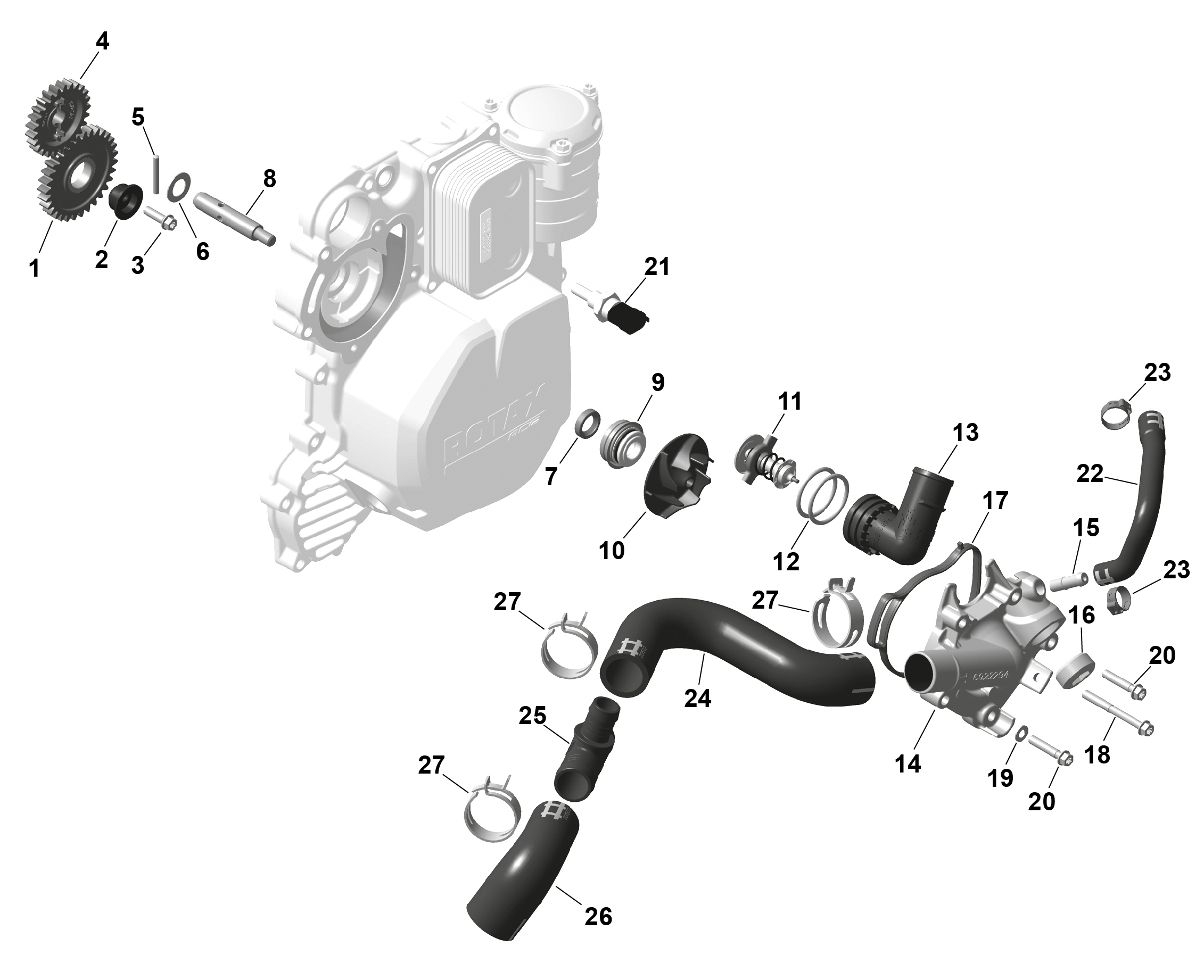 Схема узла: ROTAX - Engine Cooling