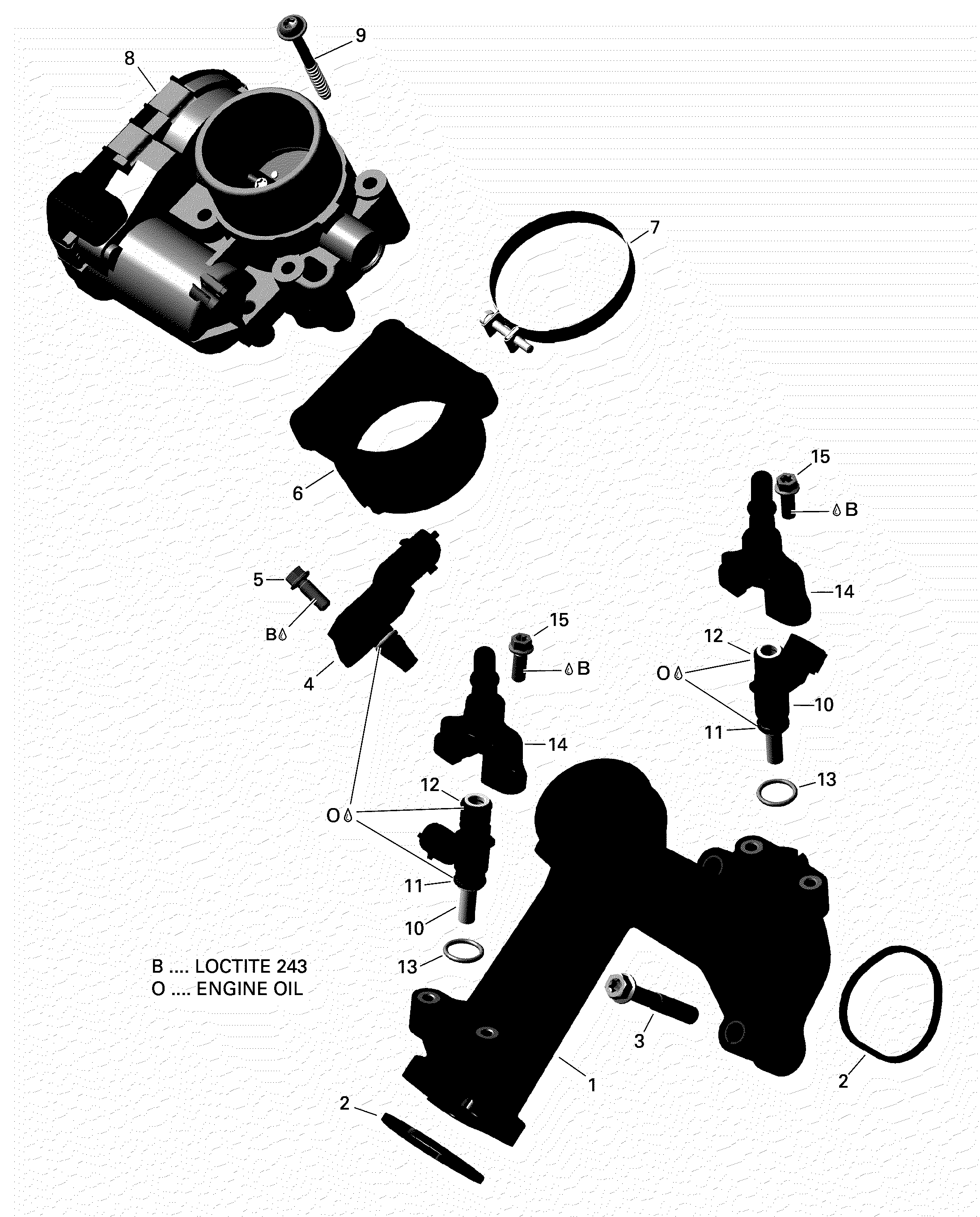 Схема узла: Air Intake Manifold And Throttle Body