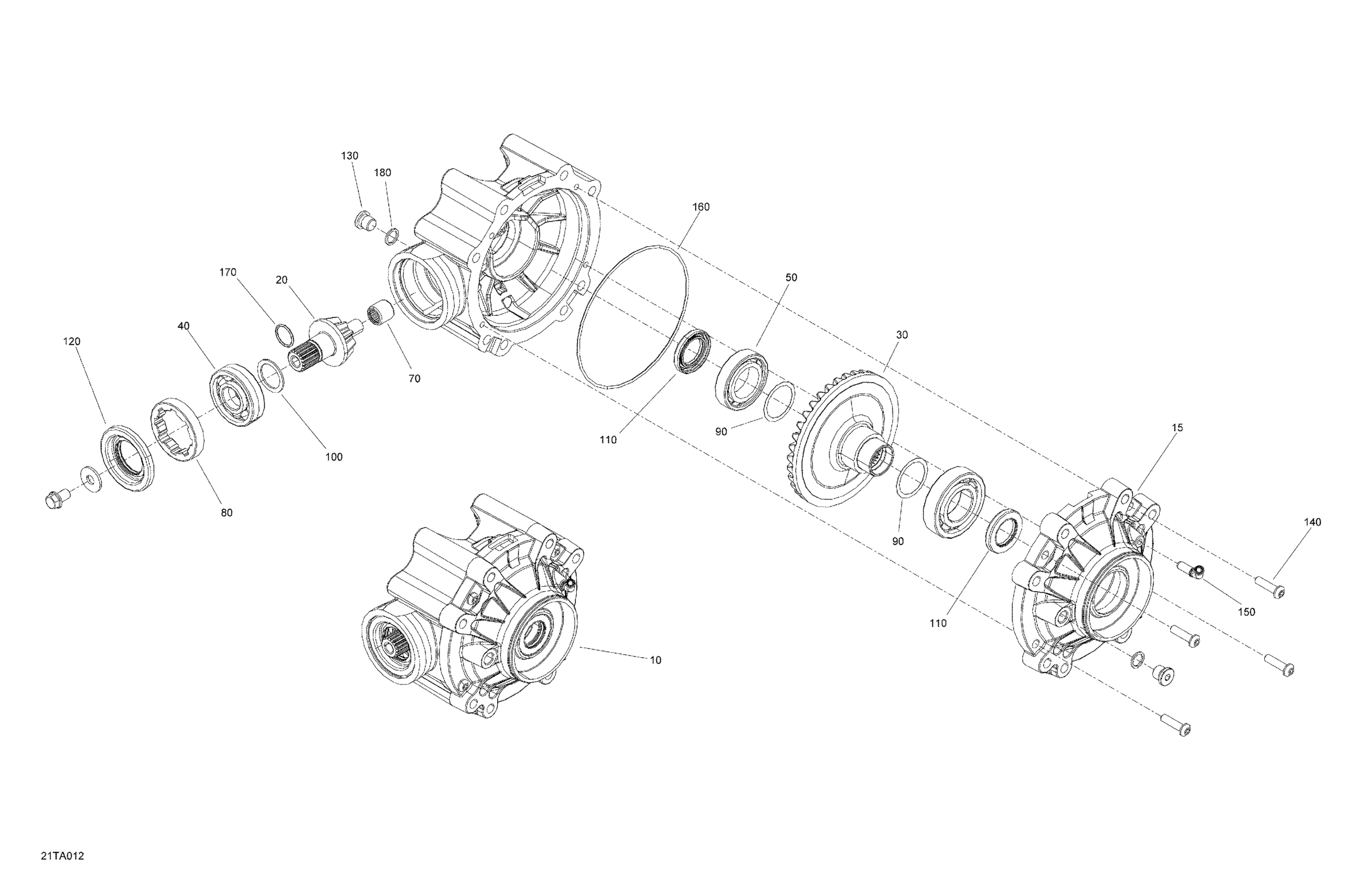 Схема узла: Drive - Rear Section - Final Drive Unit