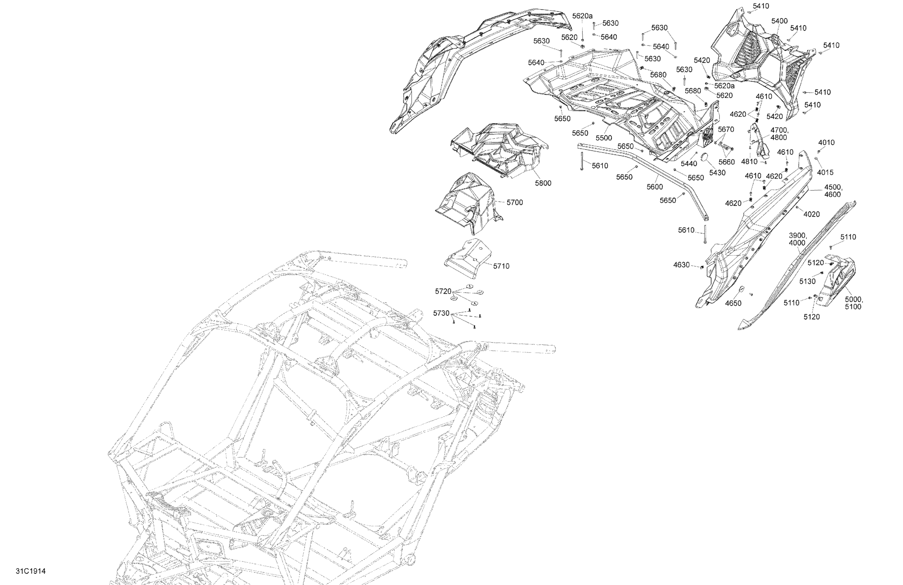 Схема узла: Body - Rear Section - White