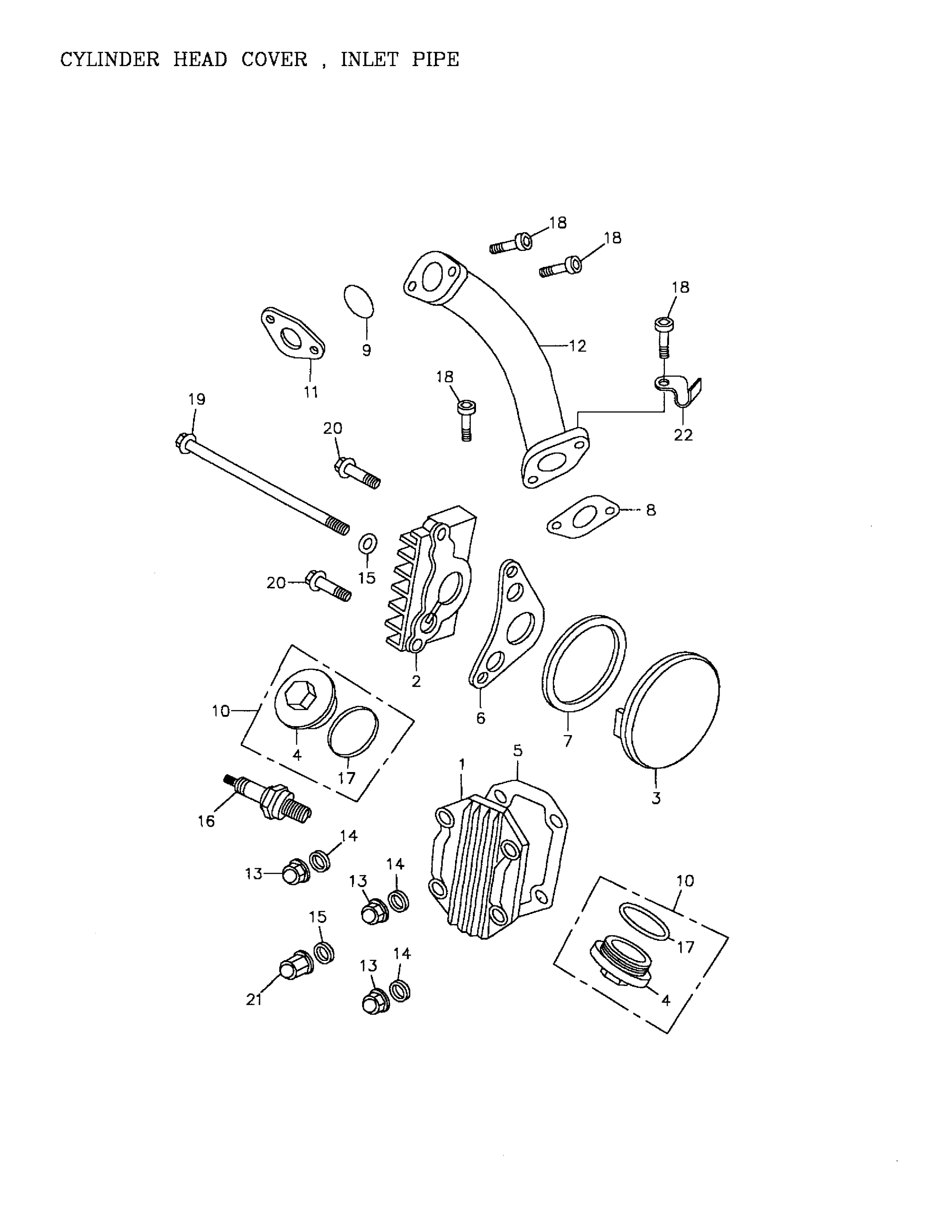 Cylinder Head Cover, Inlet Pipe