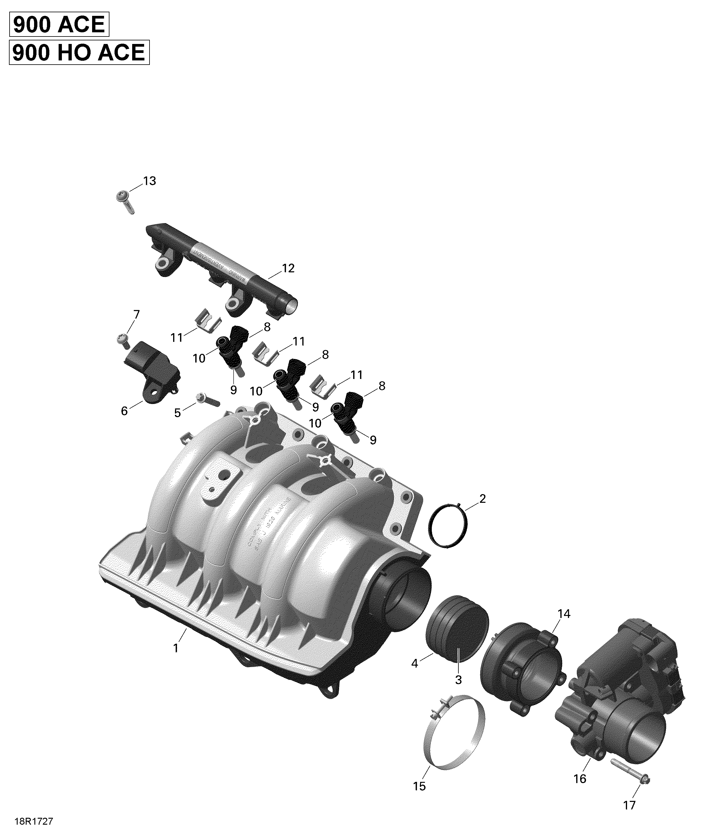 Air Intake Manifold and Throttle Body - 900-900 HO ACE