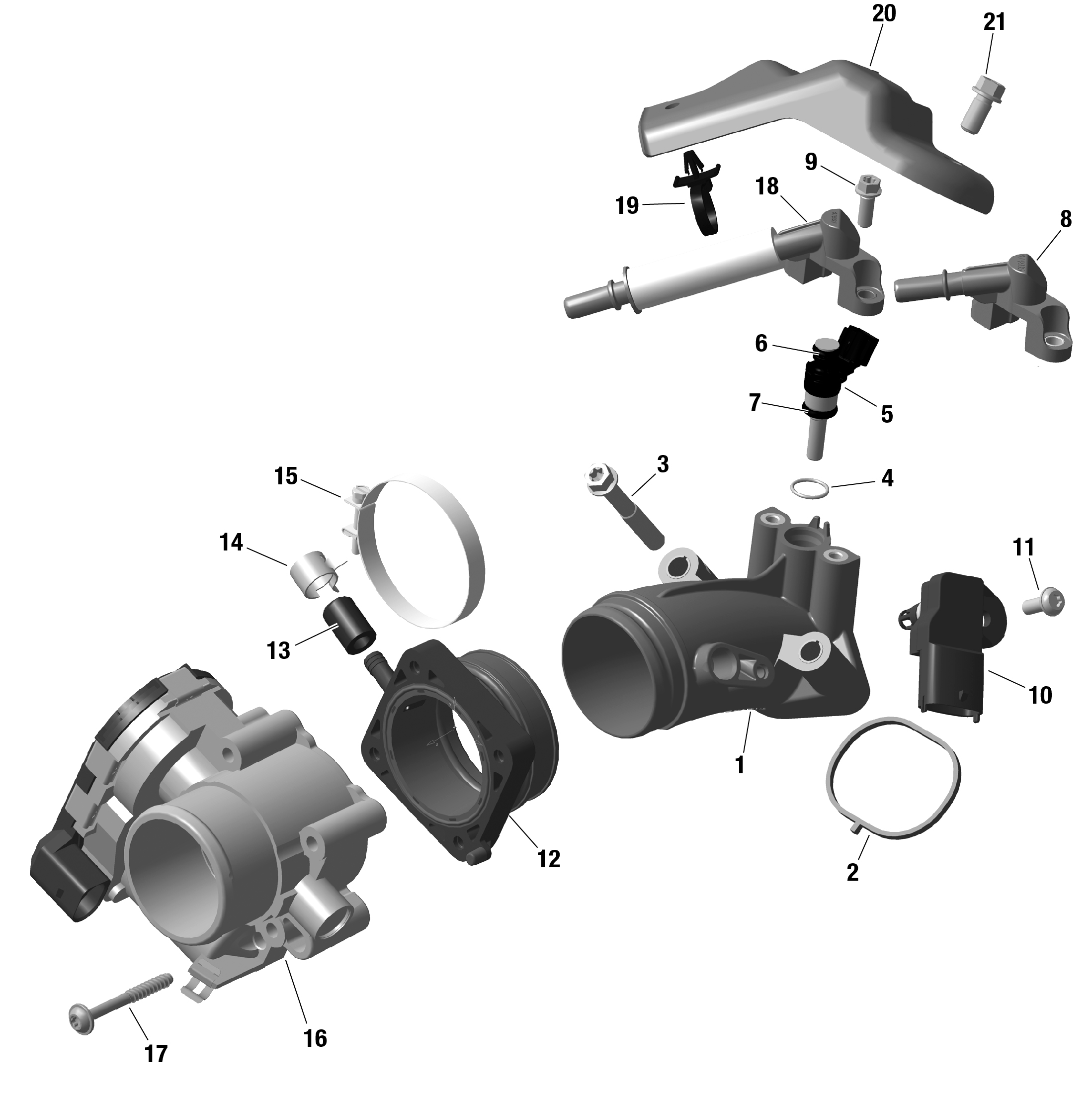 ROTAX - Air Intake Manifold And Throttle Body