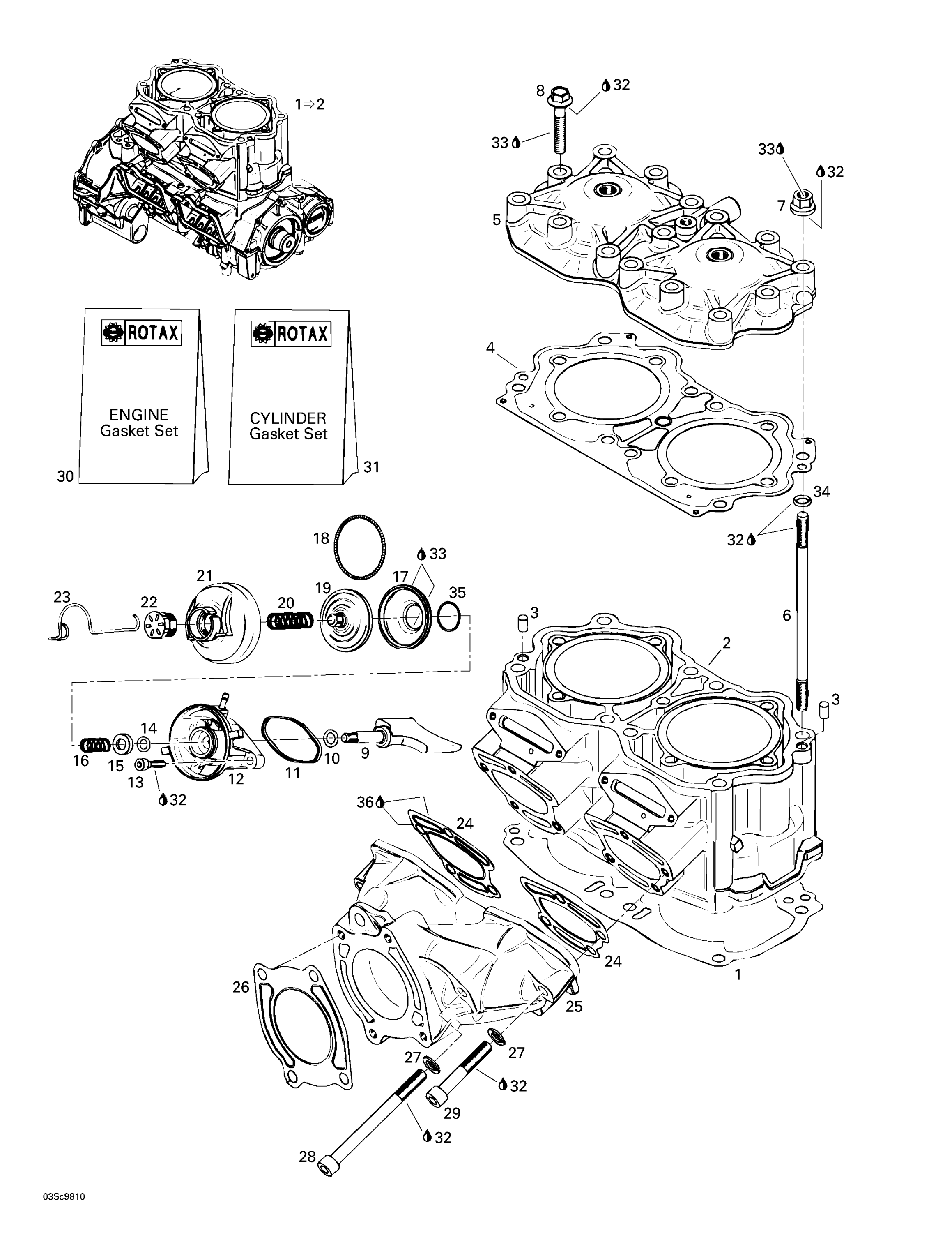 Схема узла: Cylinder, Exhaust Manifold