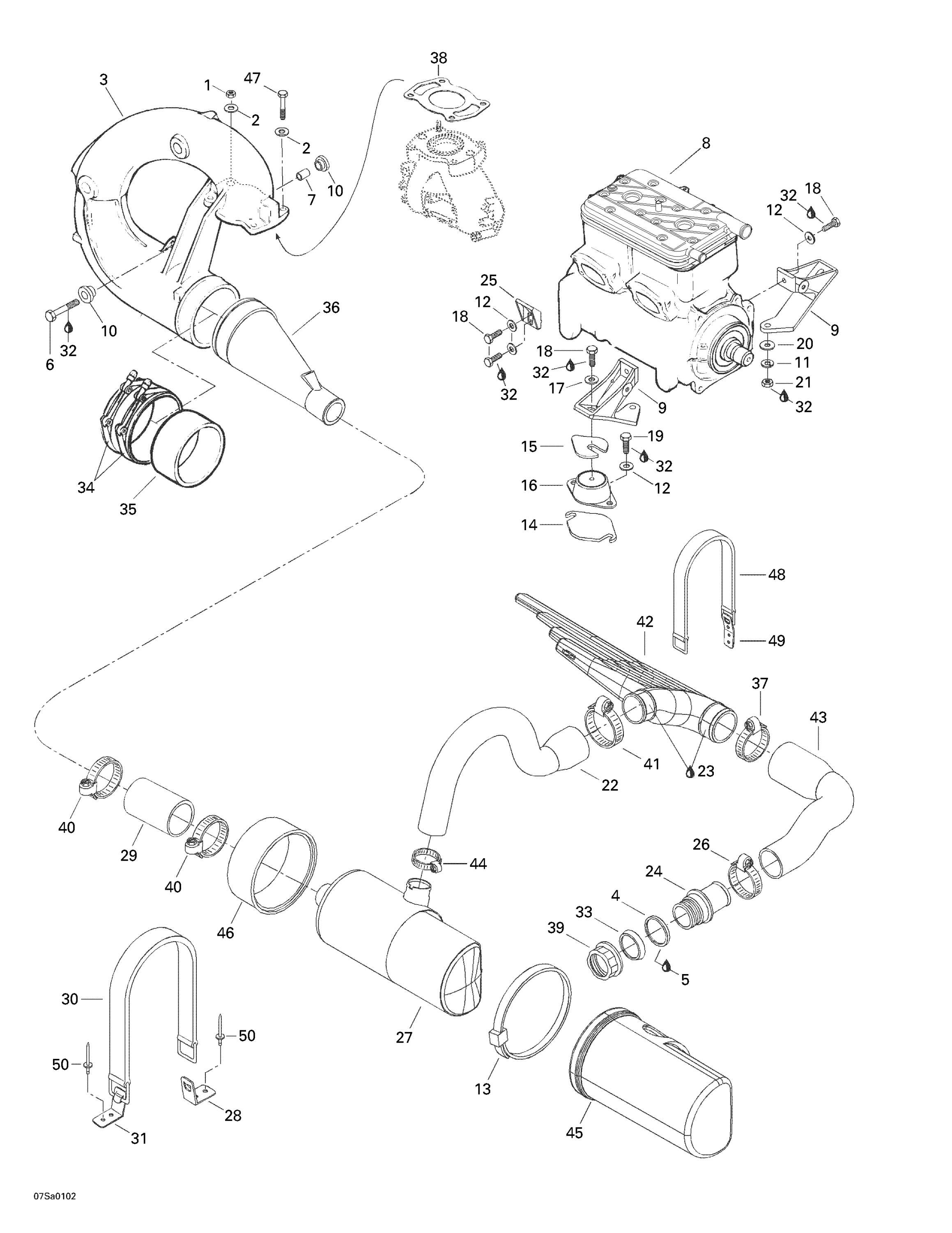 Схема узла: Engine Support And Muffler