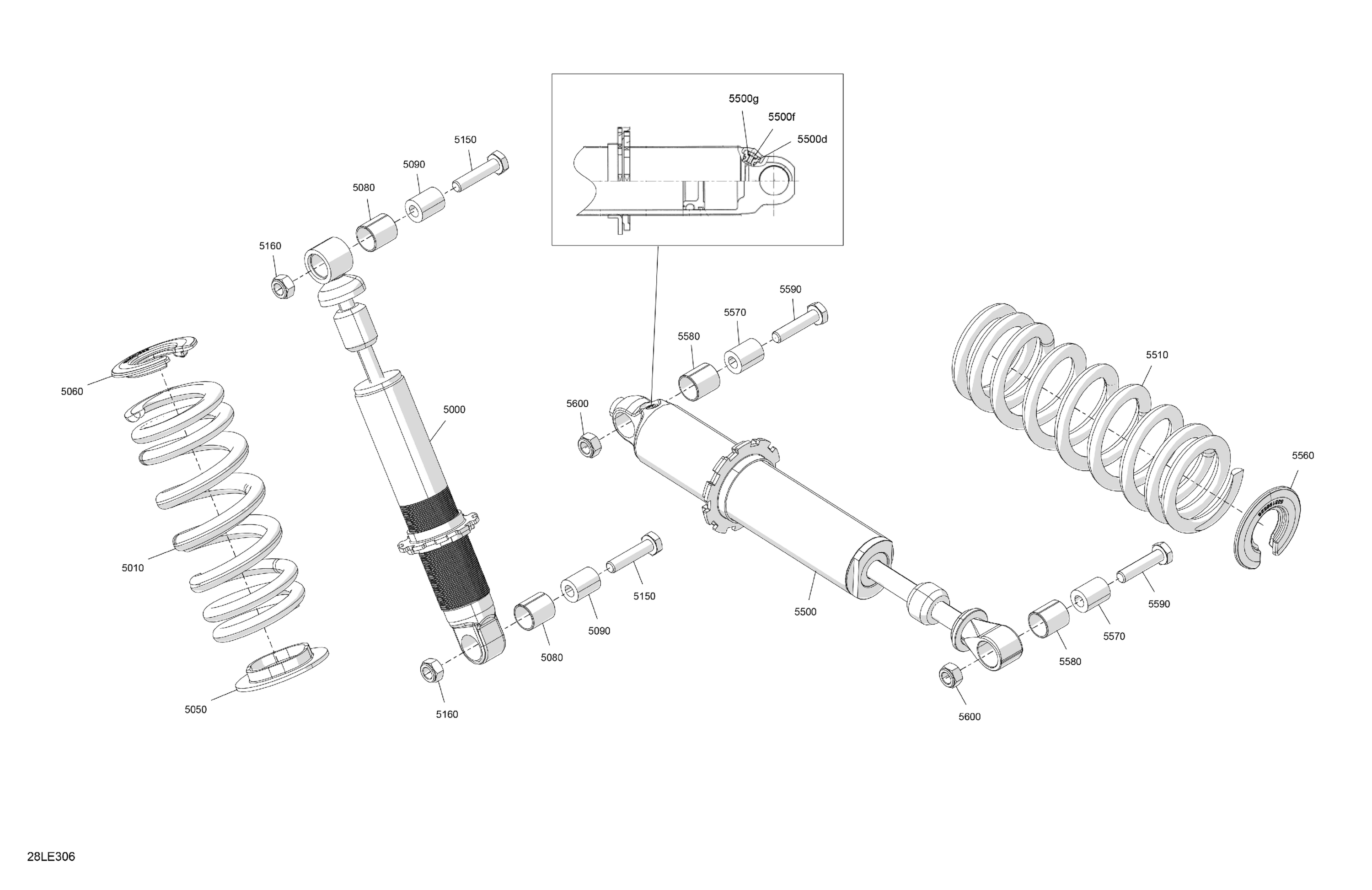 Схема узла: Suspension - Rear Shocks