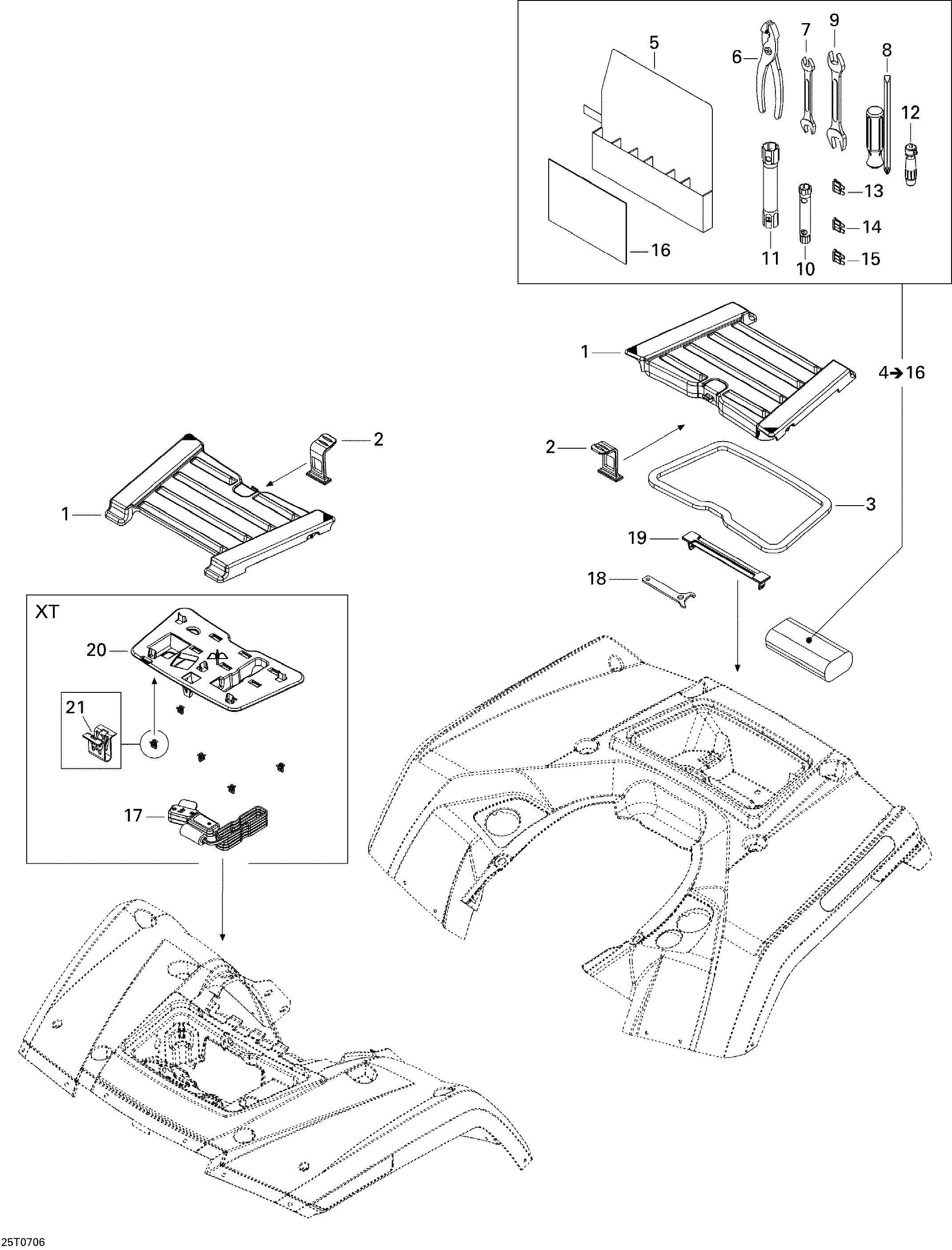 Схема узла: Front and Rear Trays STD