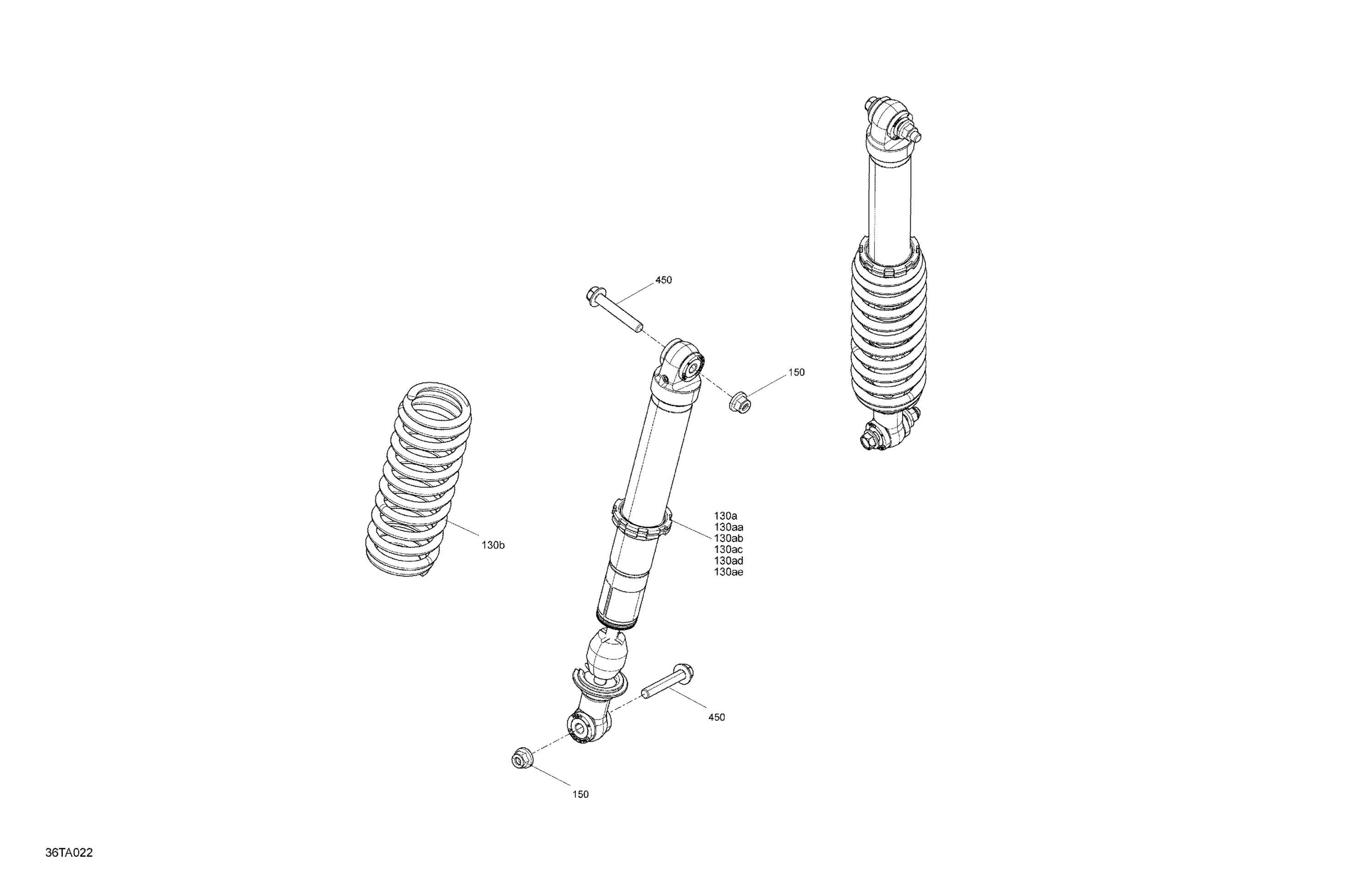 Схема узла: Suspension - Rear Shocks