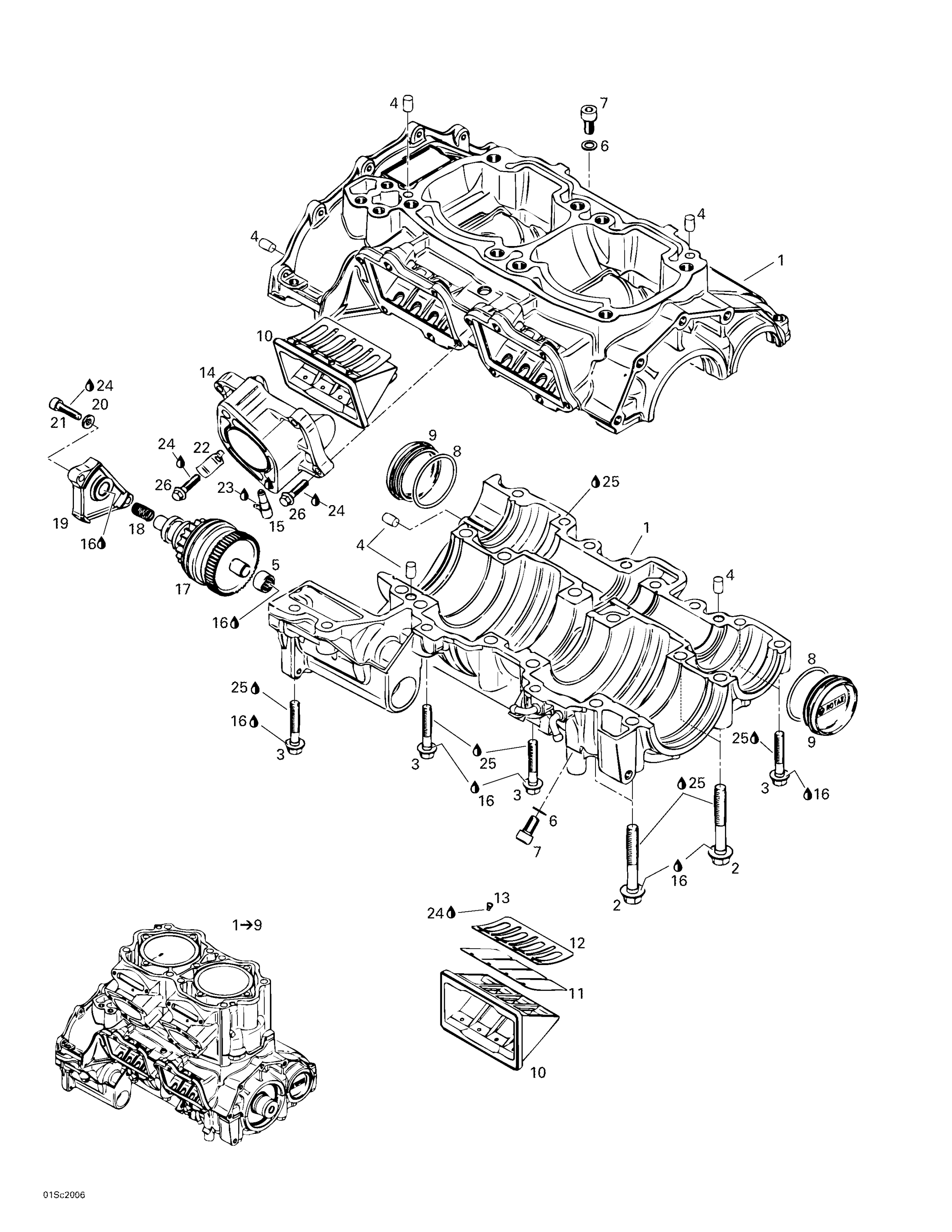 Crankcase, Reed Valve