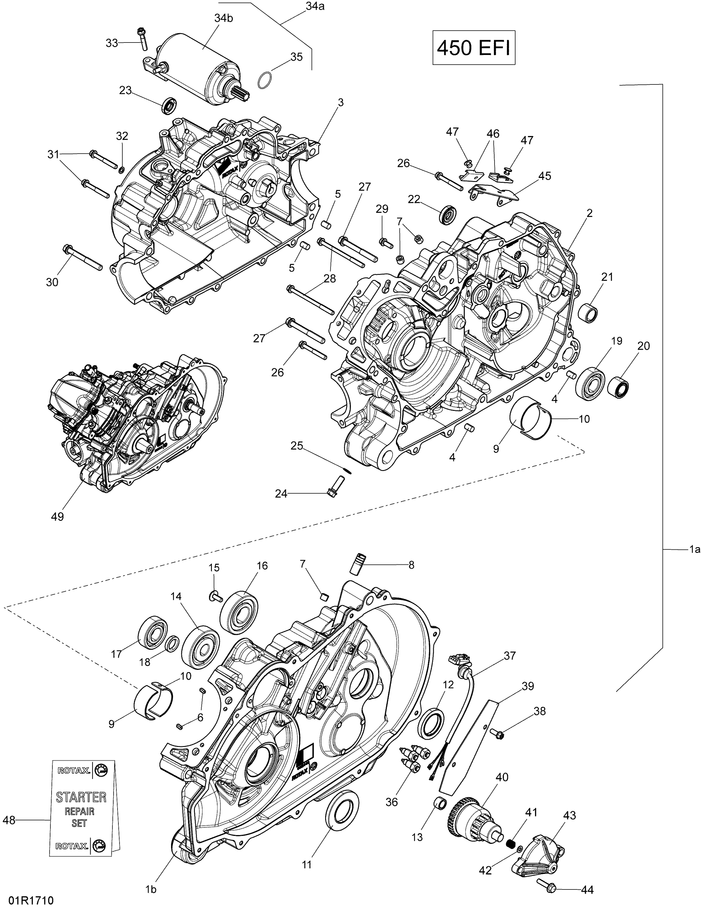 Схема узла: Crankcase - 450 EFI