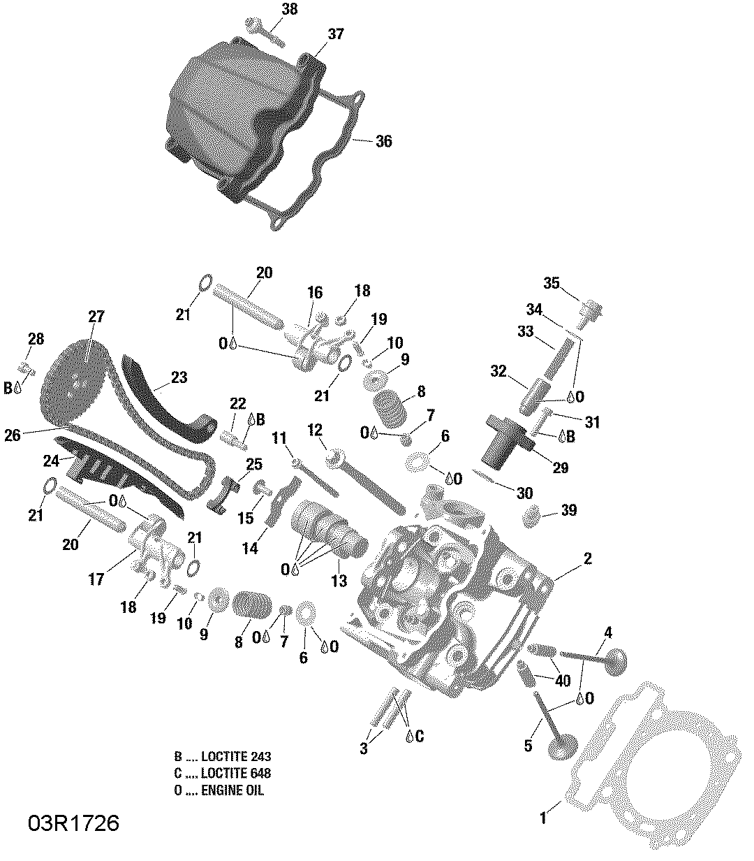 Схема узла: Cylinder Head, Front - HD8