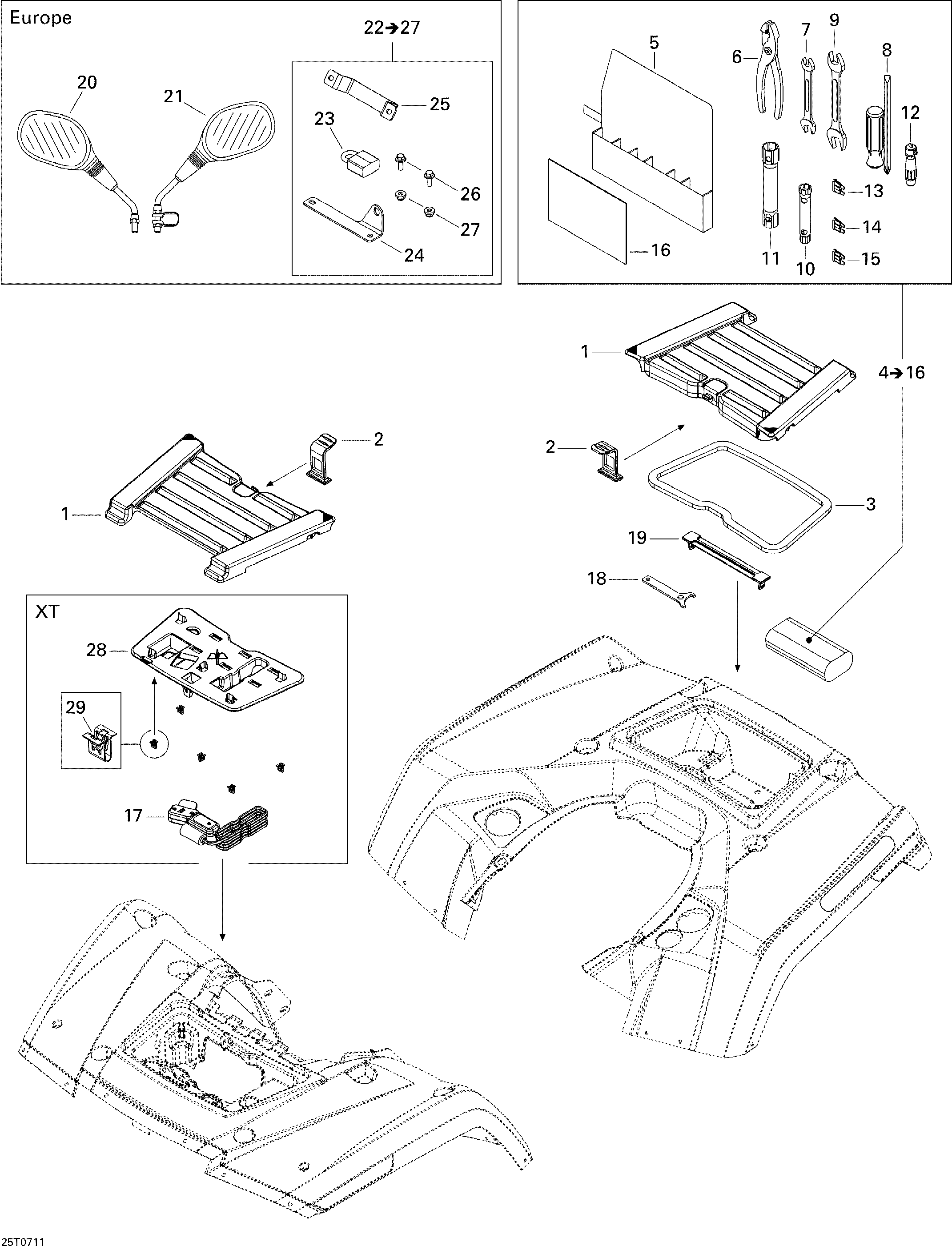 Front and Rear Trays STD