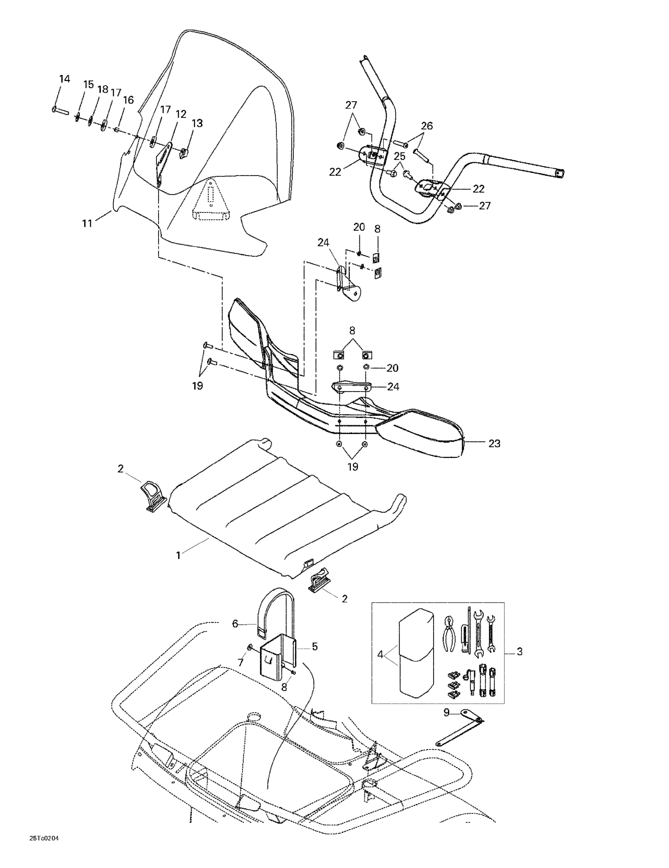 Windshield And 09- Front Tray