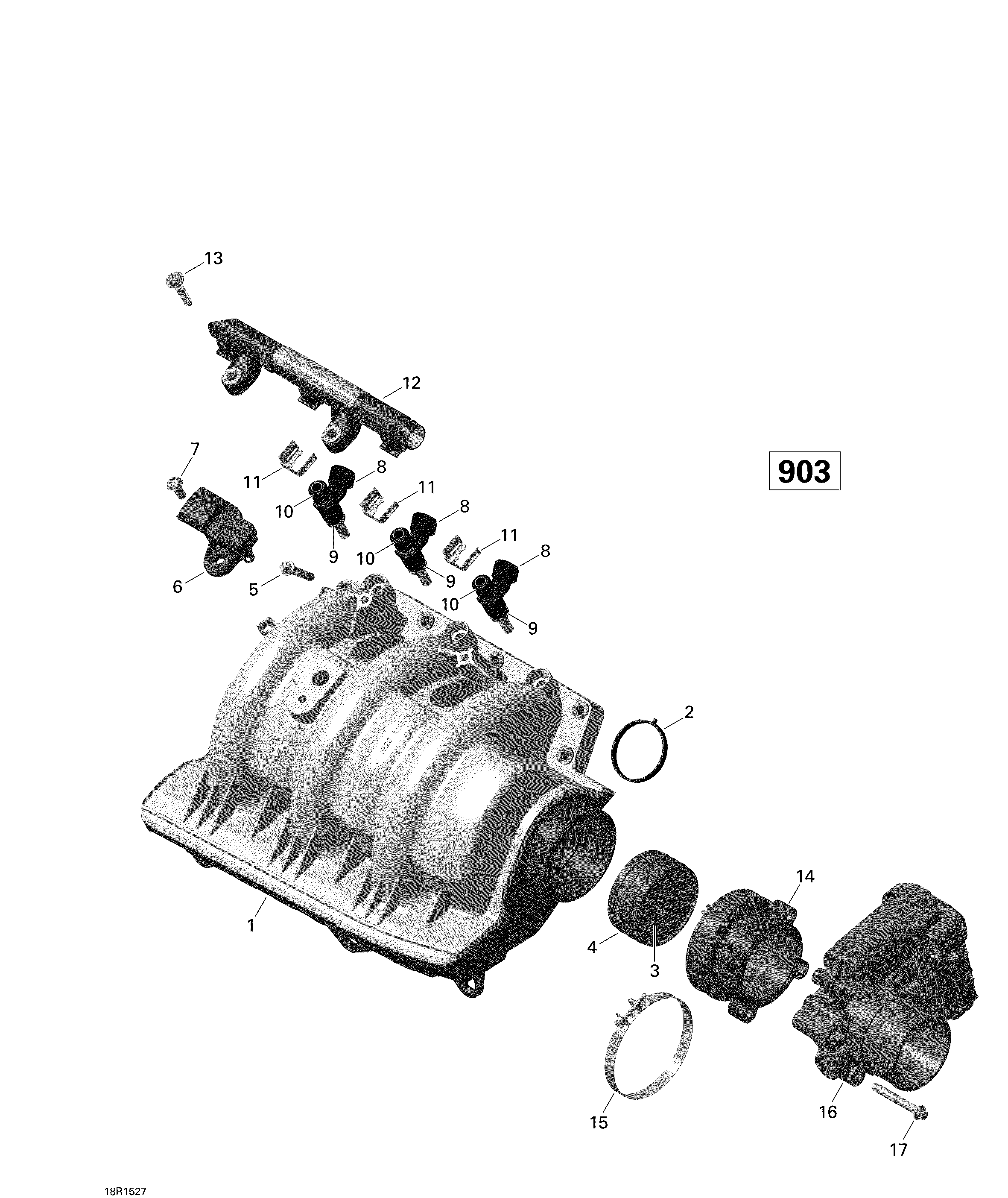 Air Intake Manifold And Throttle Body _18R1527