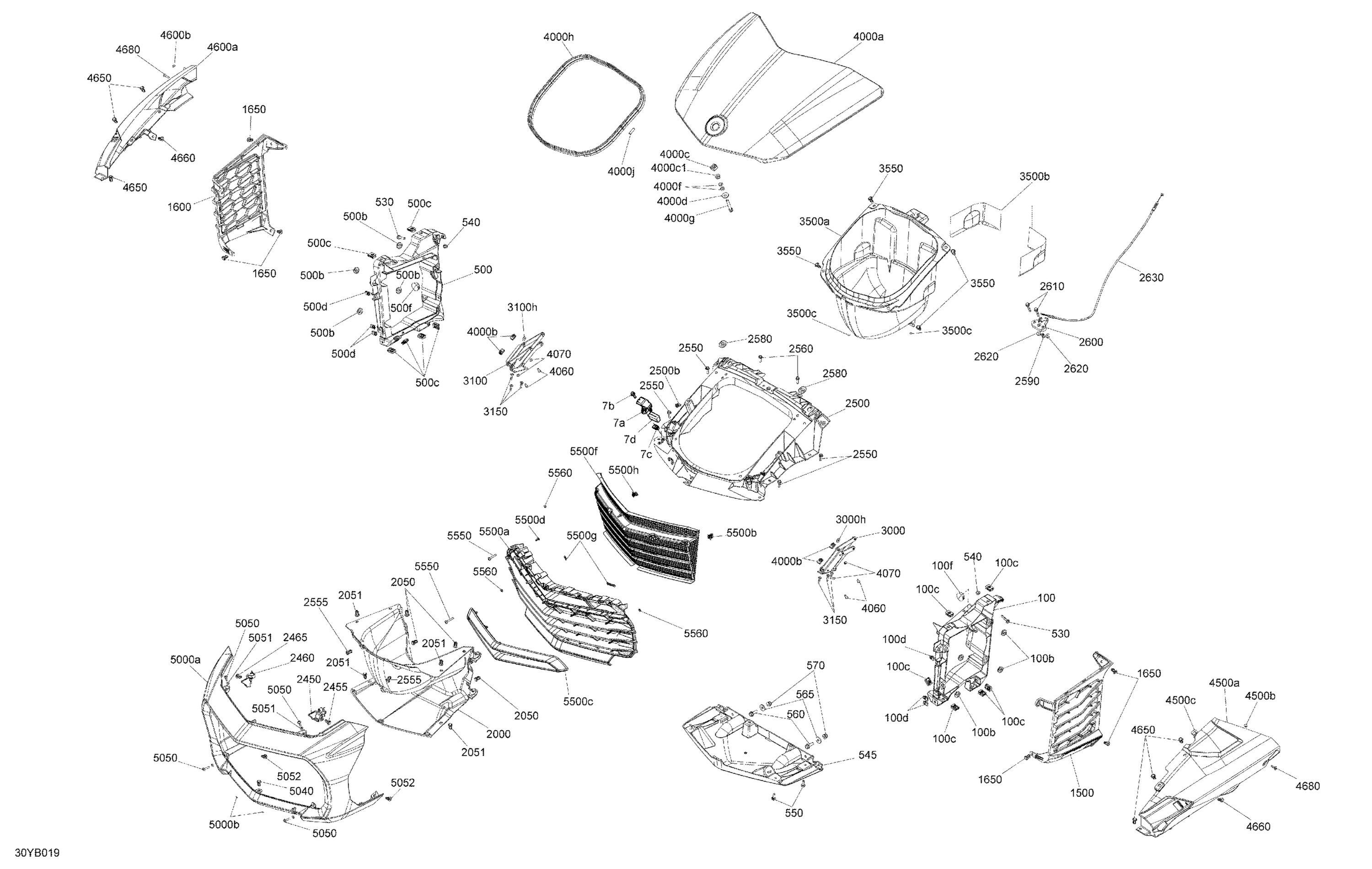 Body - Front Storage Tray