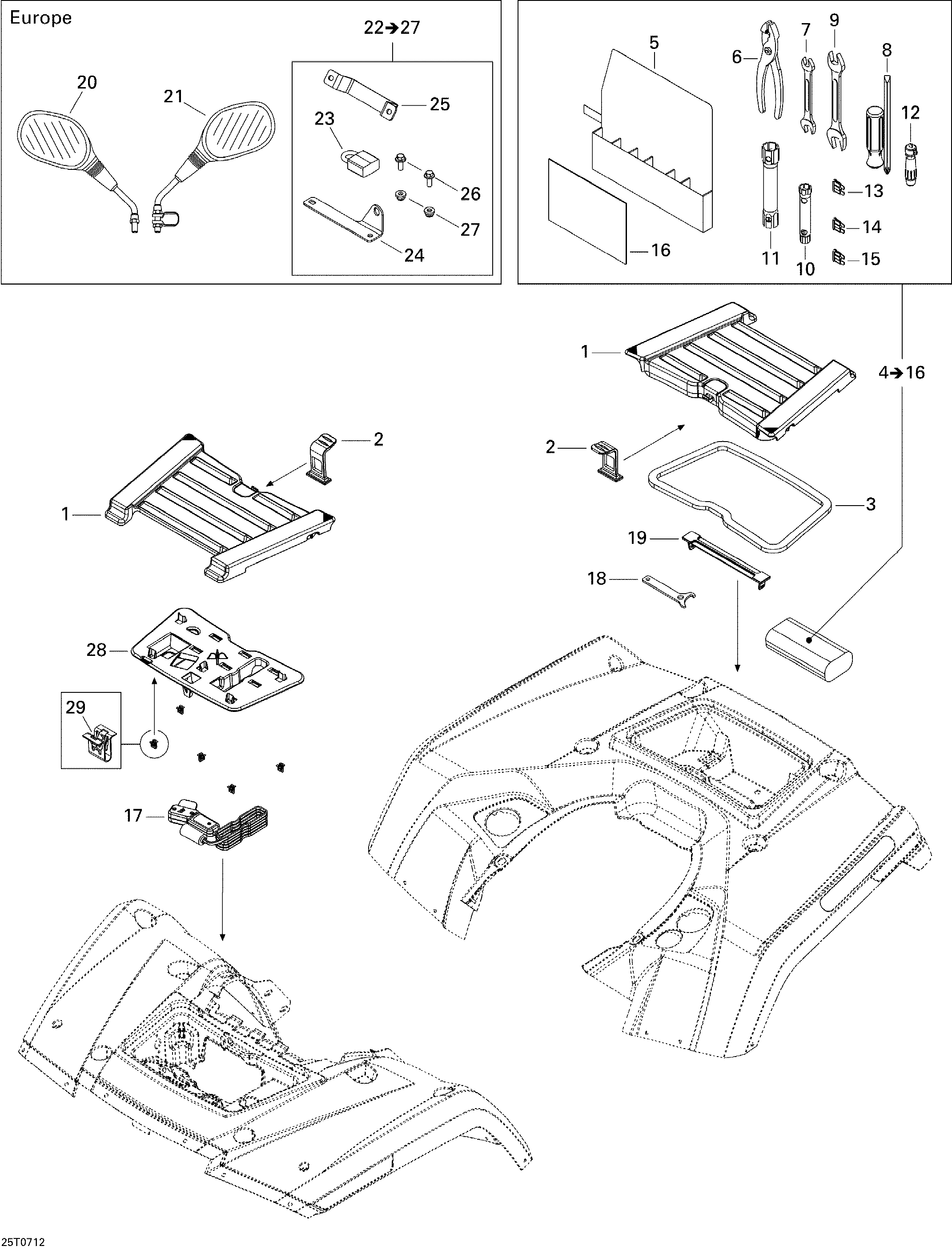 Схема узла: Front and Rear Trays