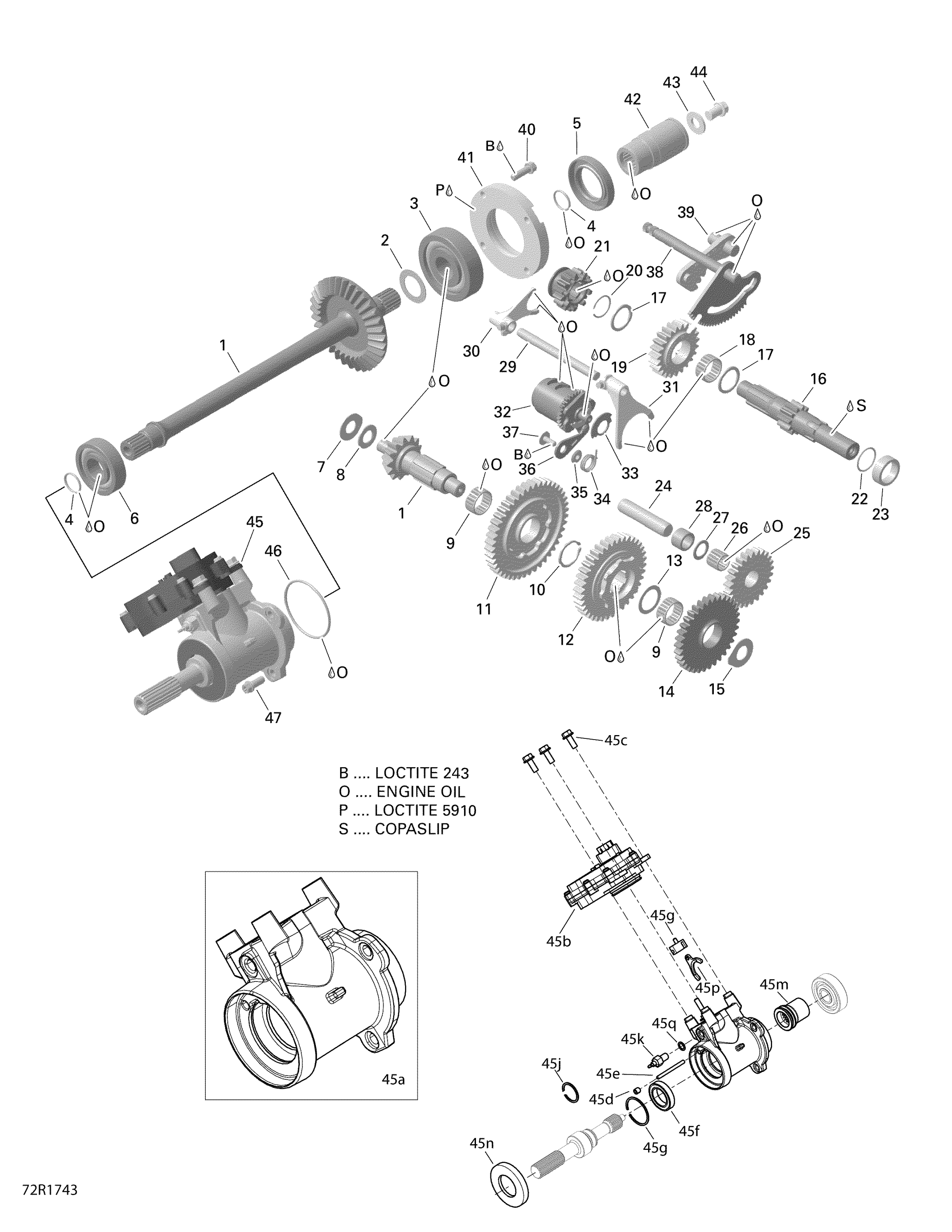 Схема узла: Gear Box And Components