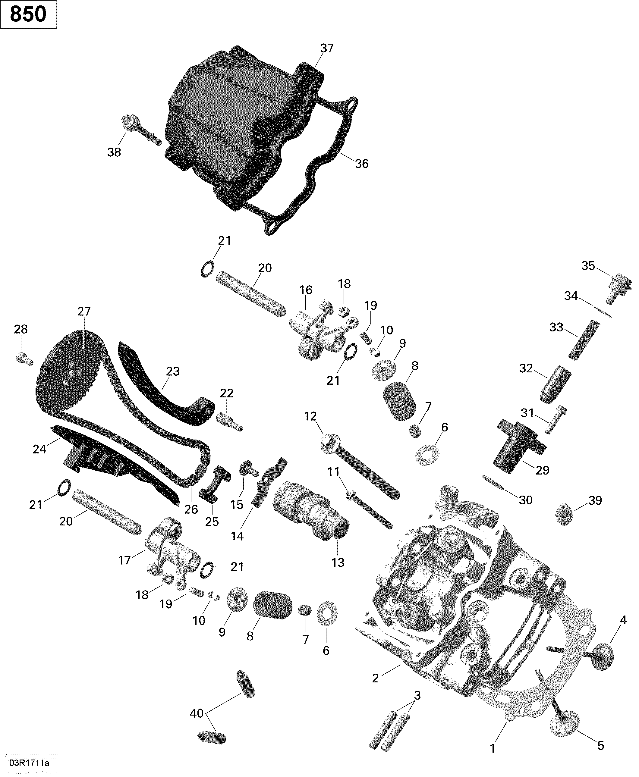 Rotax - Cylinder Head, Front - 850 EFI