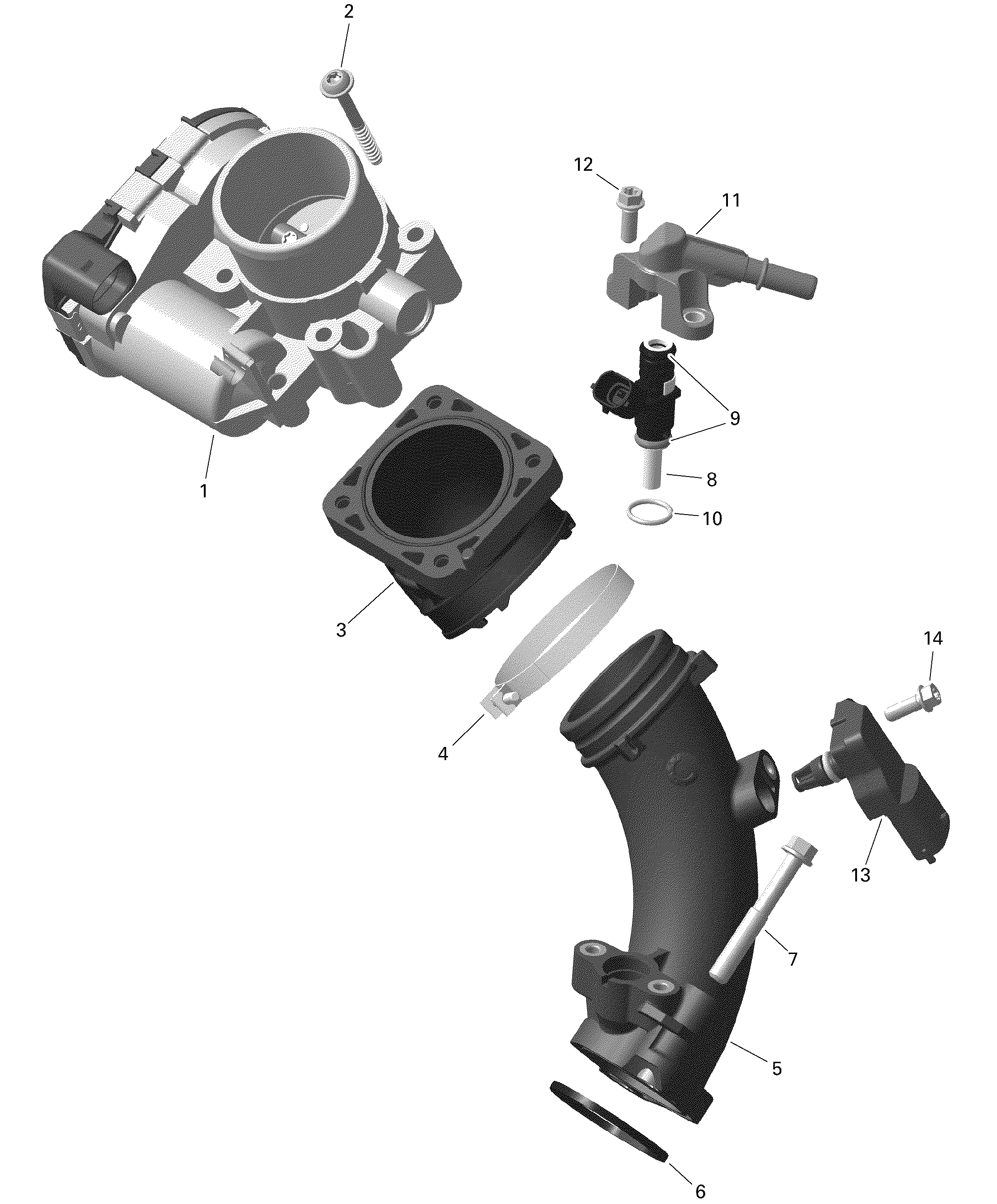 Rotax - Air Intake Manifold And Throttle Body - 450