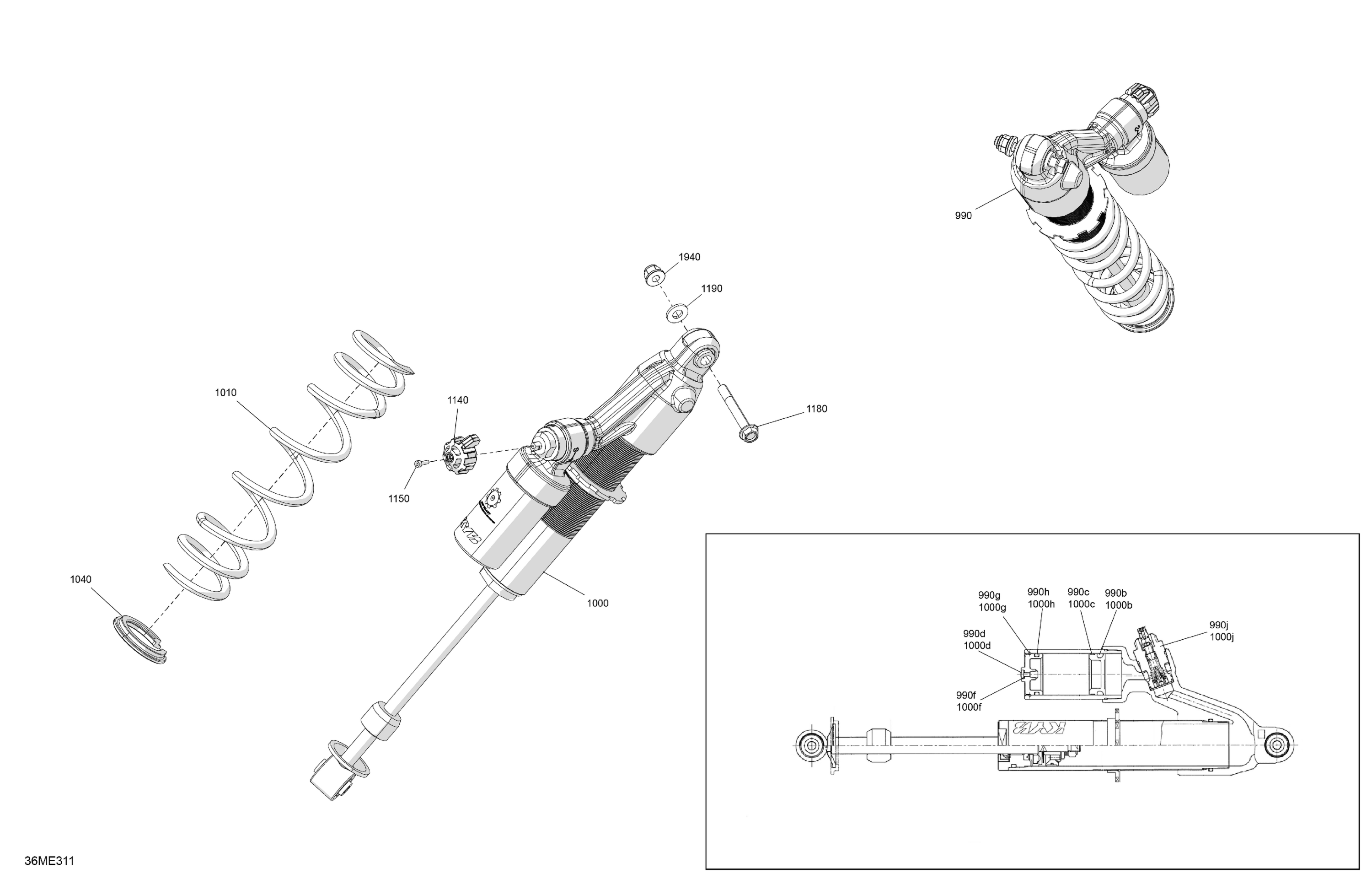 Схема узла: Suspension - Front Shock