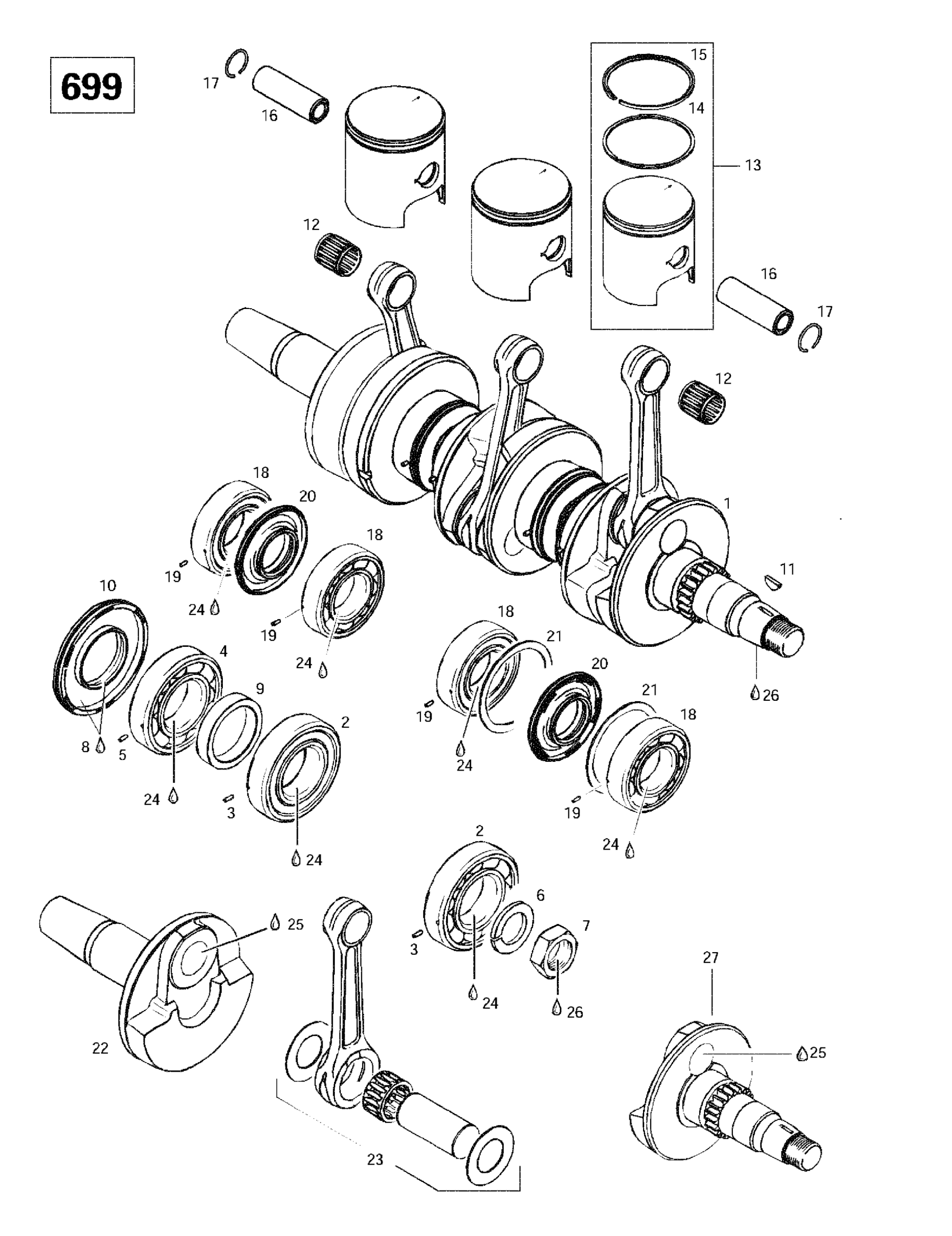 Crankshaft And Pistons (699)