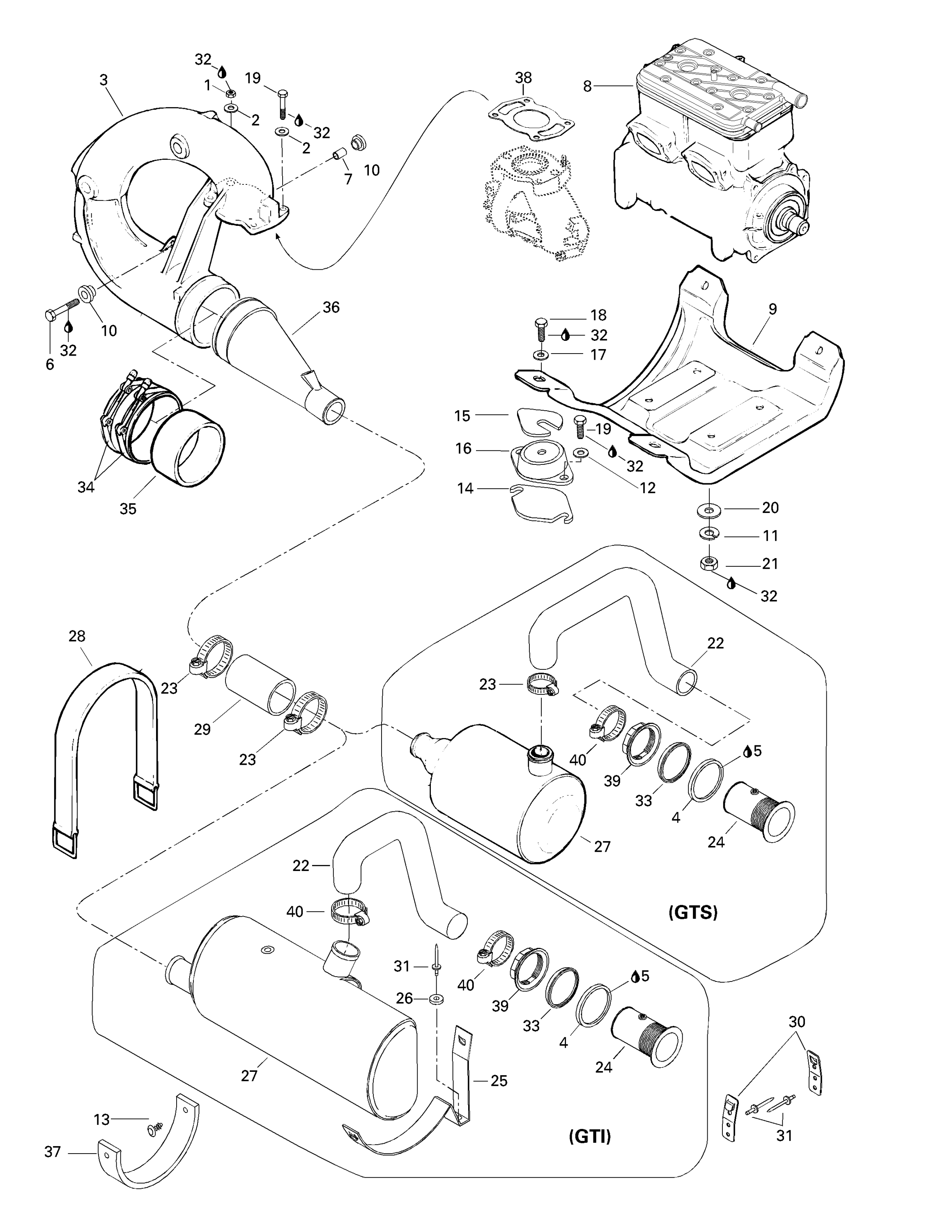 Схема узла: Engine Support And Muffler