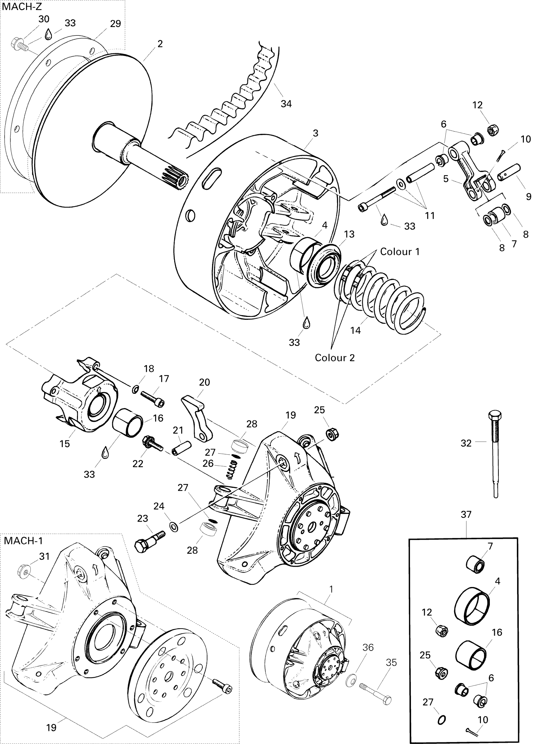 Схема узла: Drive Pulley III LT