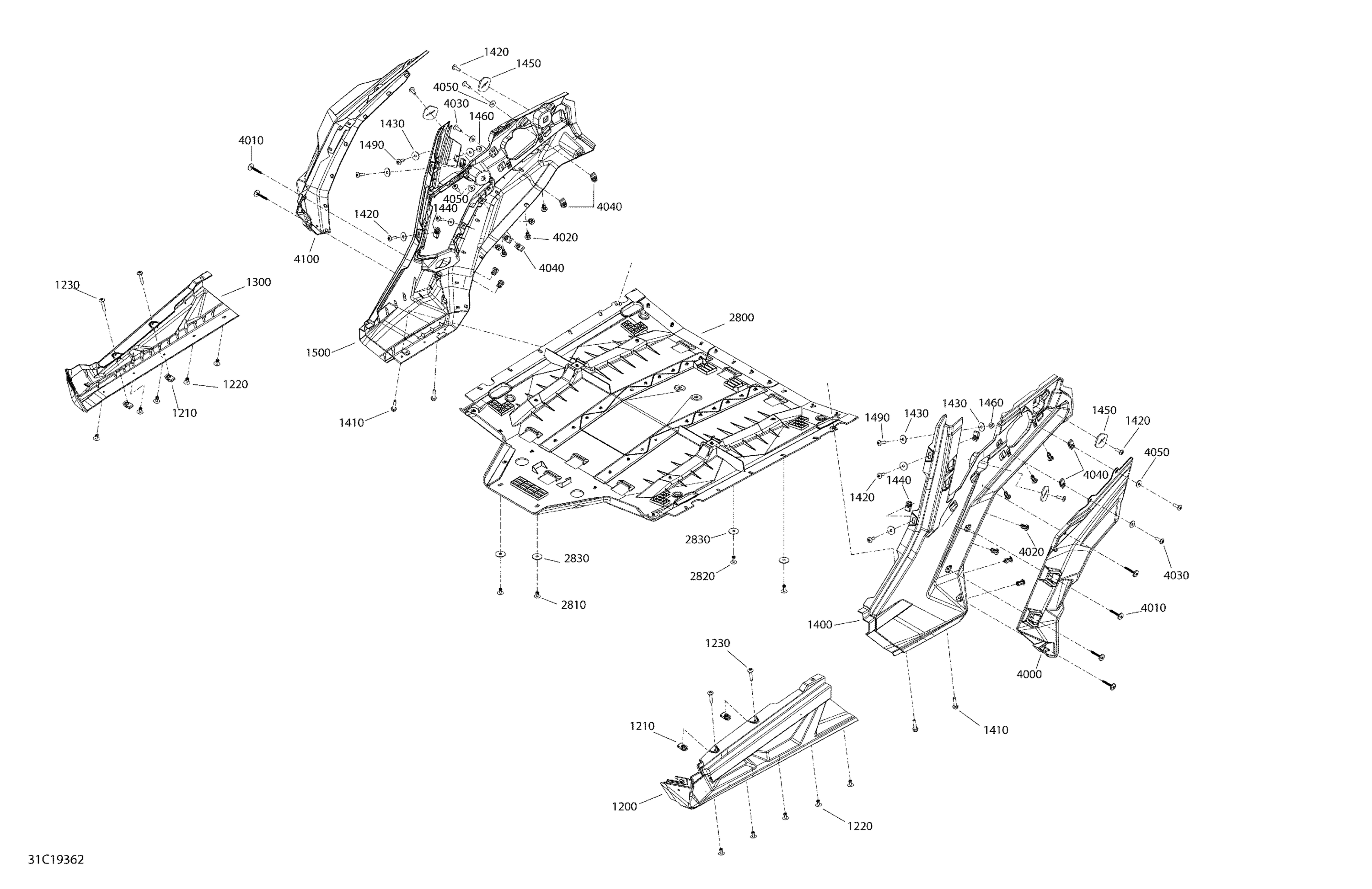 Body - 1000R - Red - Middle Section