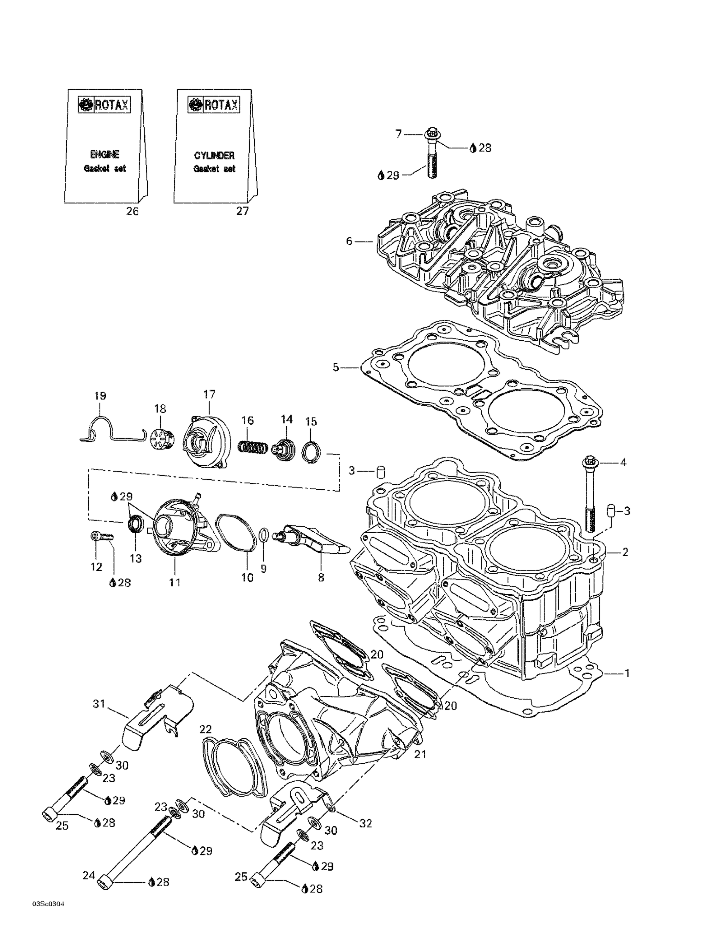 Схема узла: Cylinder, Exhaust Manifold