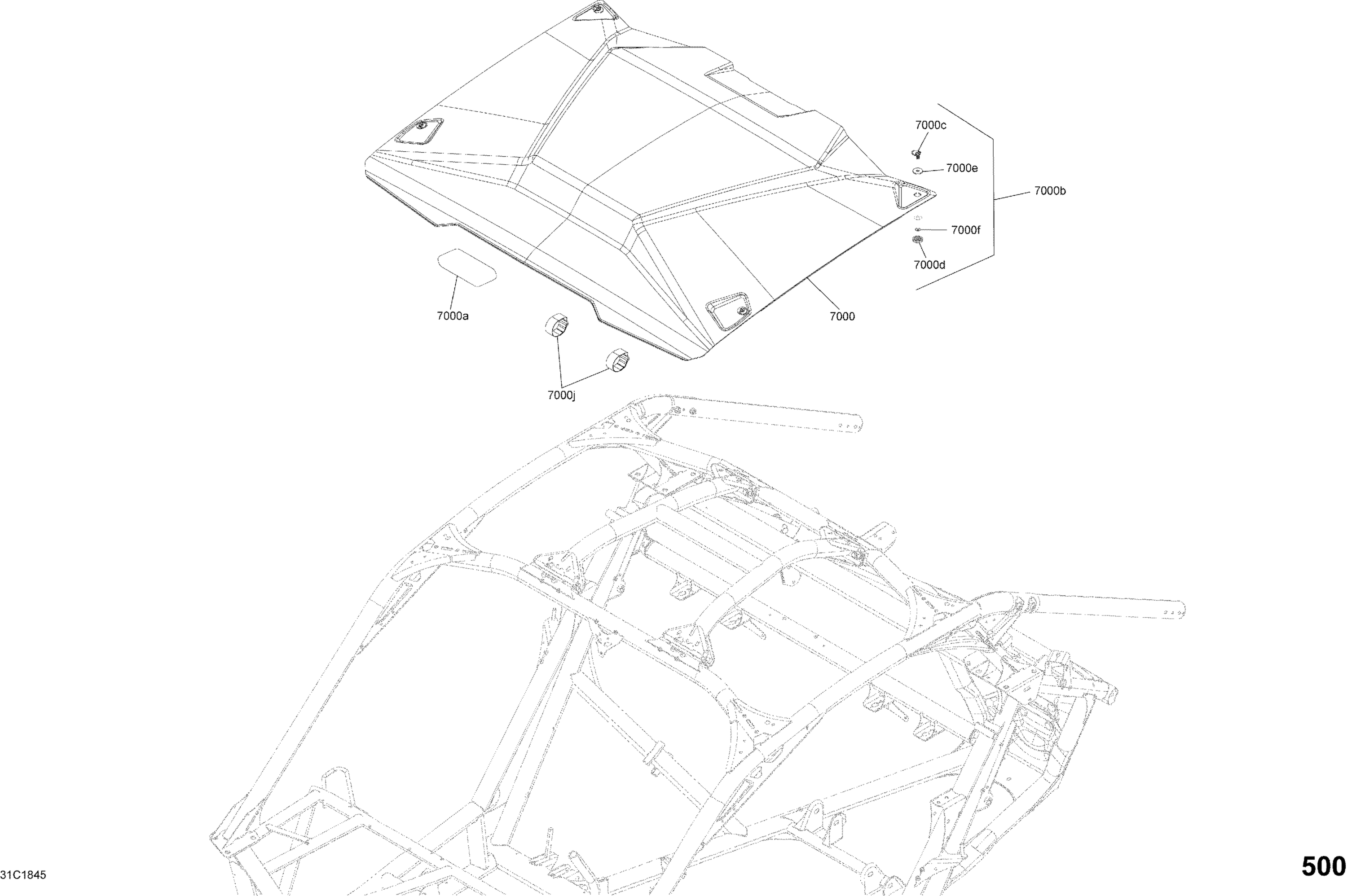 Body Roof Part Maverick X3 Timeless Black - Package XRSDPS