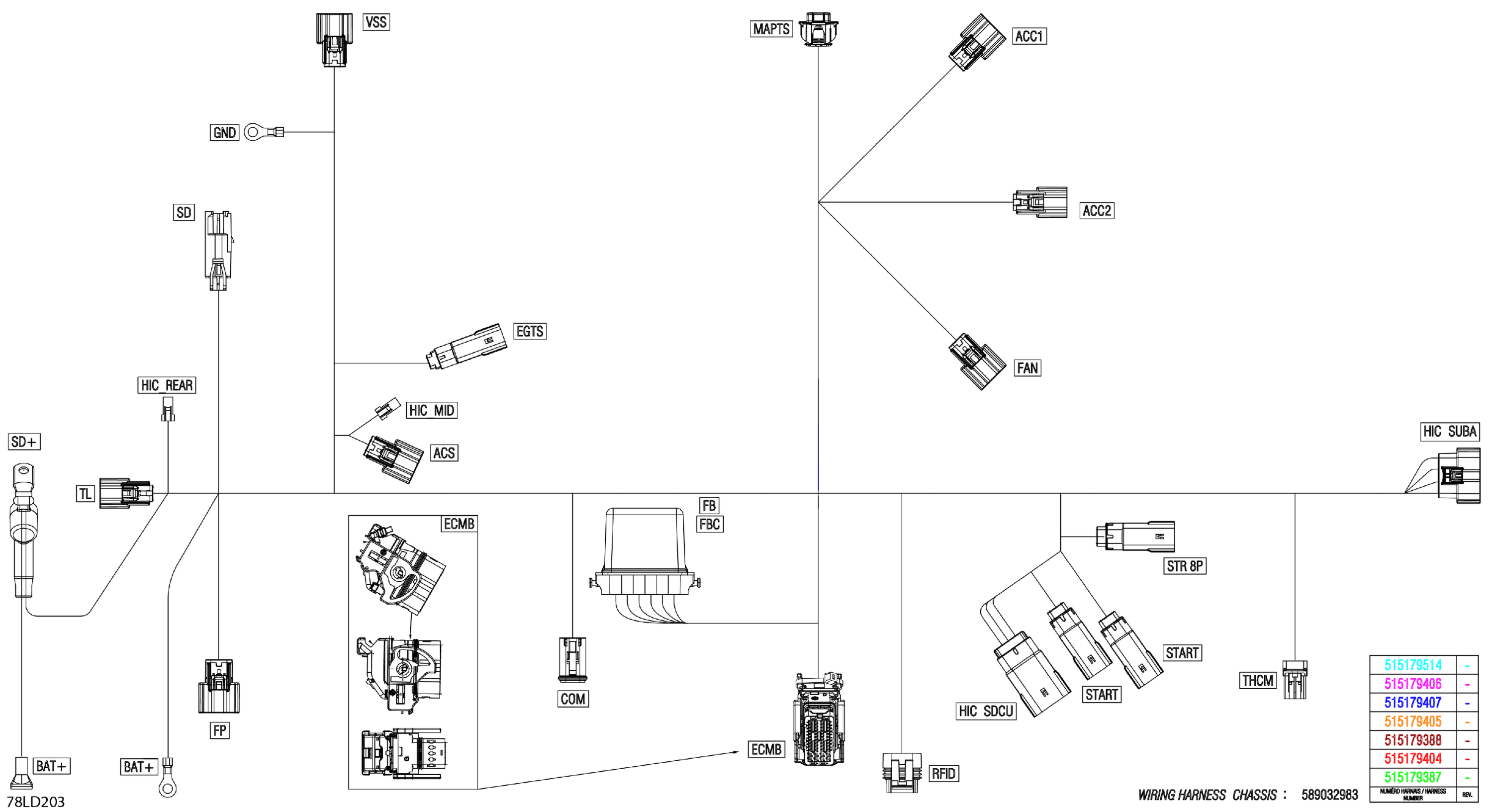 Схема узла: Electric - Main Harness - 515179387