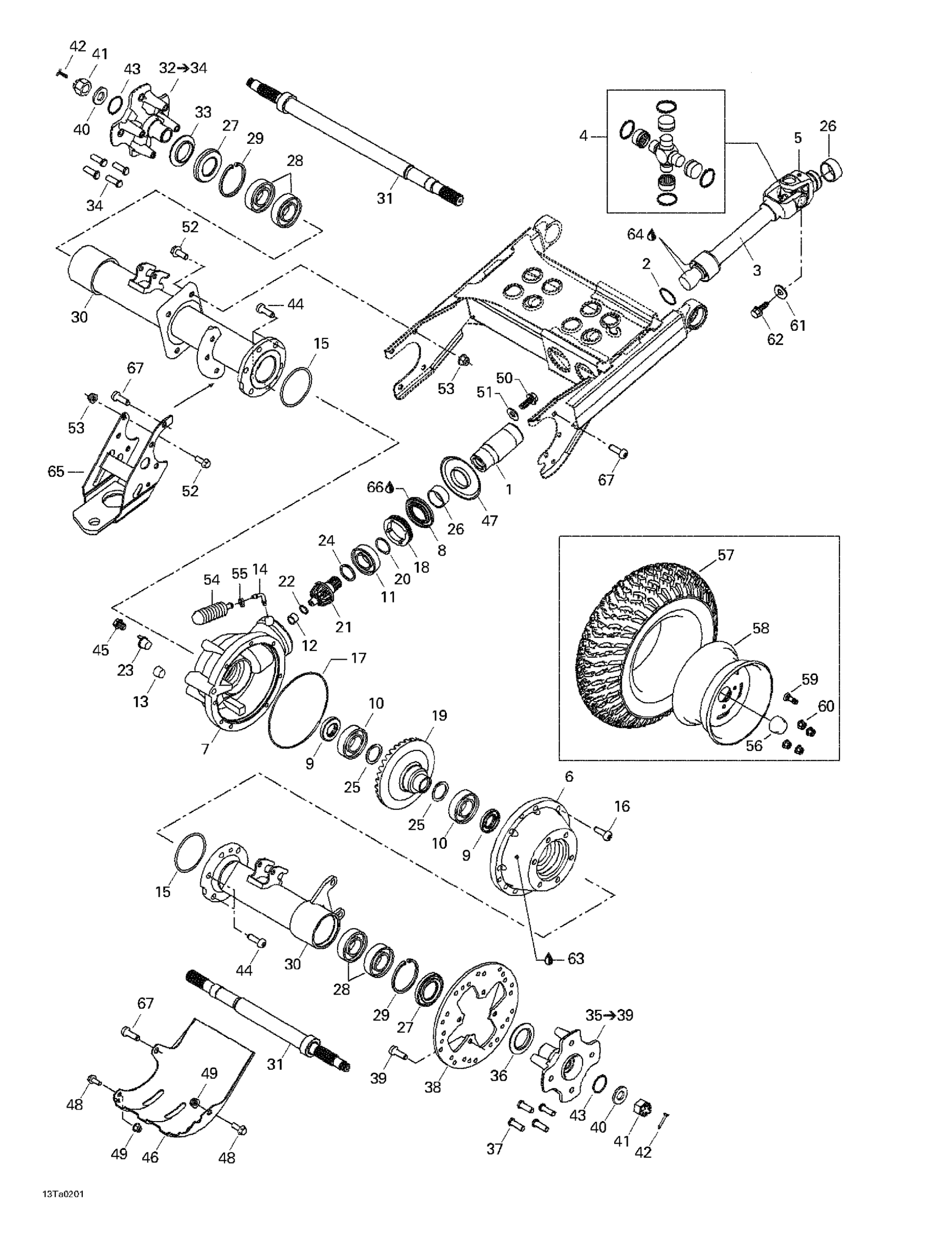 Схема узла: Drive System, Rear