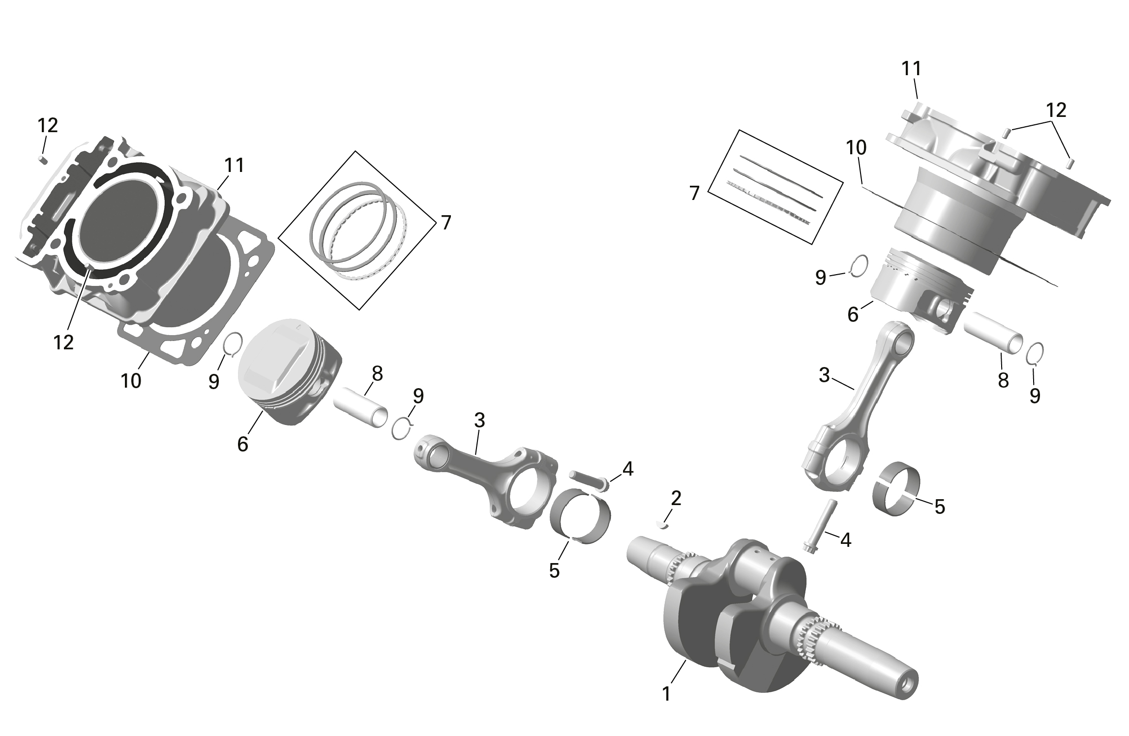 ROTAX - Crankshaft, Pistons and Cylinder