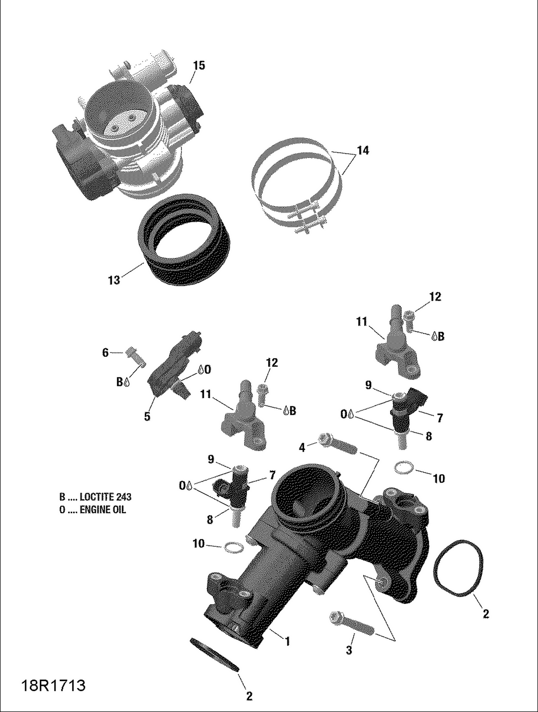 Схема узла: Air Intake Manifold and Throttle Body - 1000R EFI