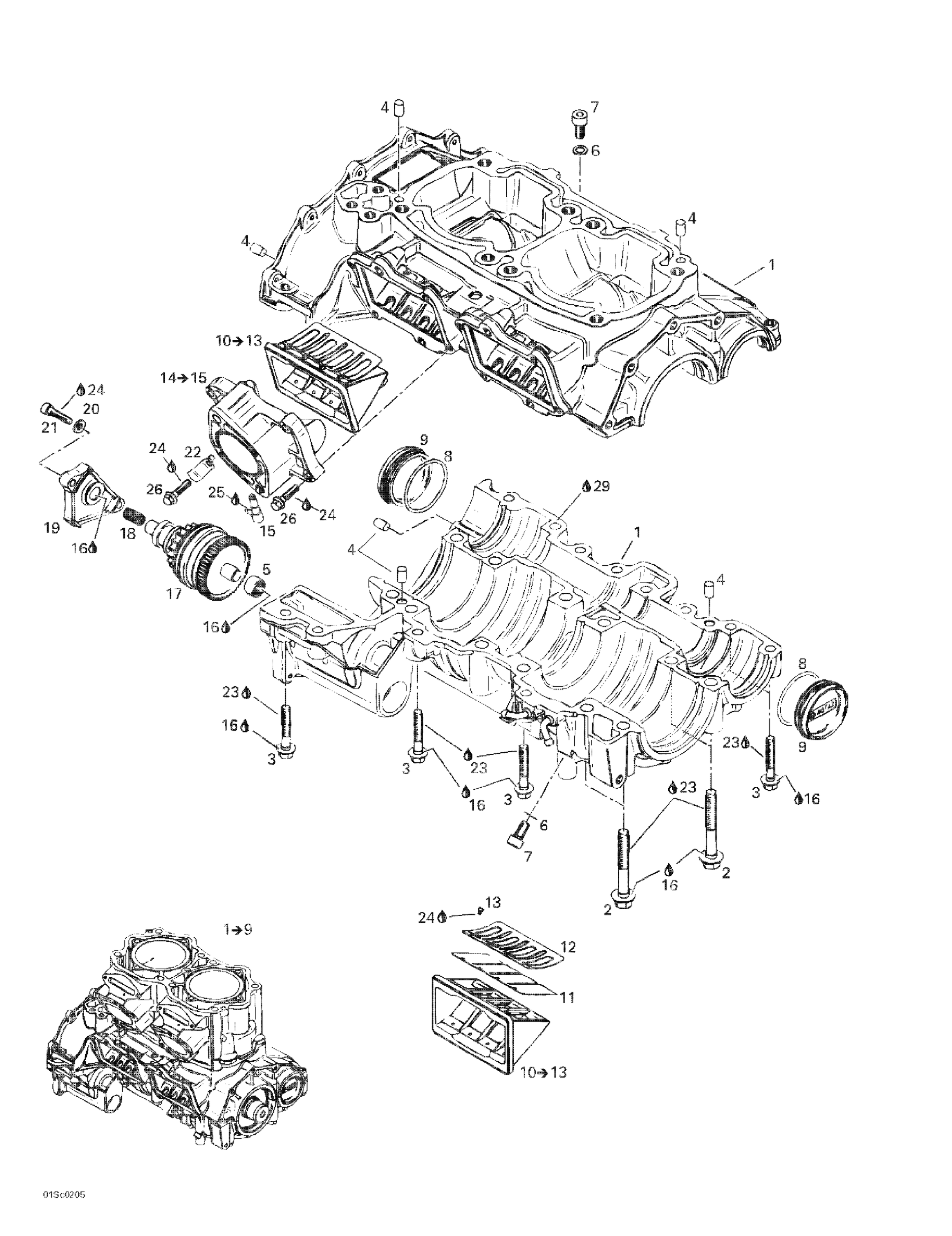 Crankcase, Reed Valve