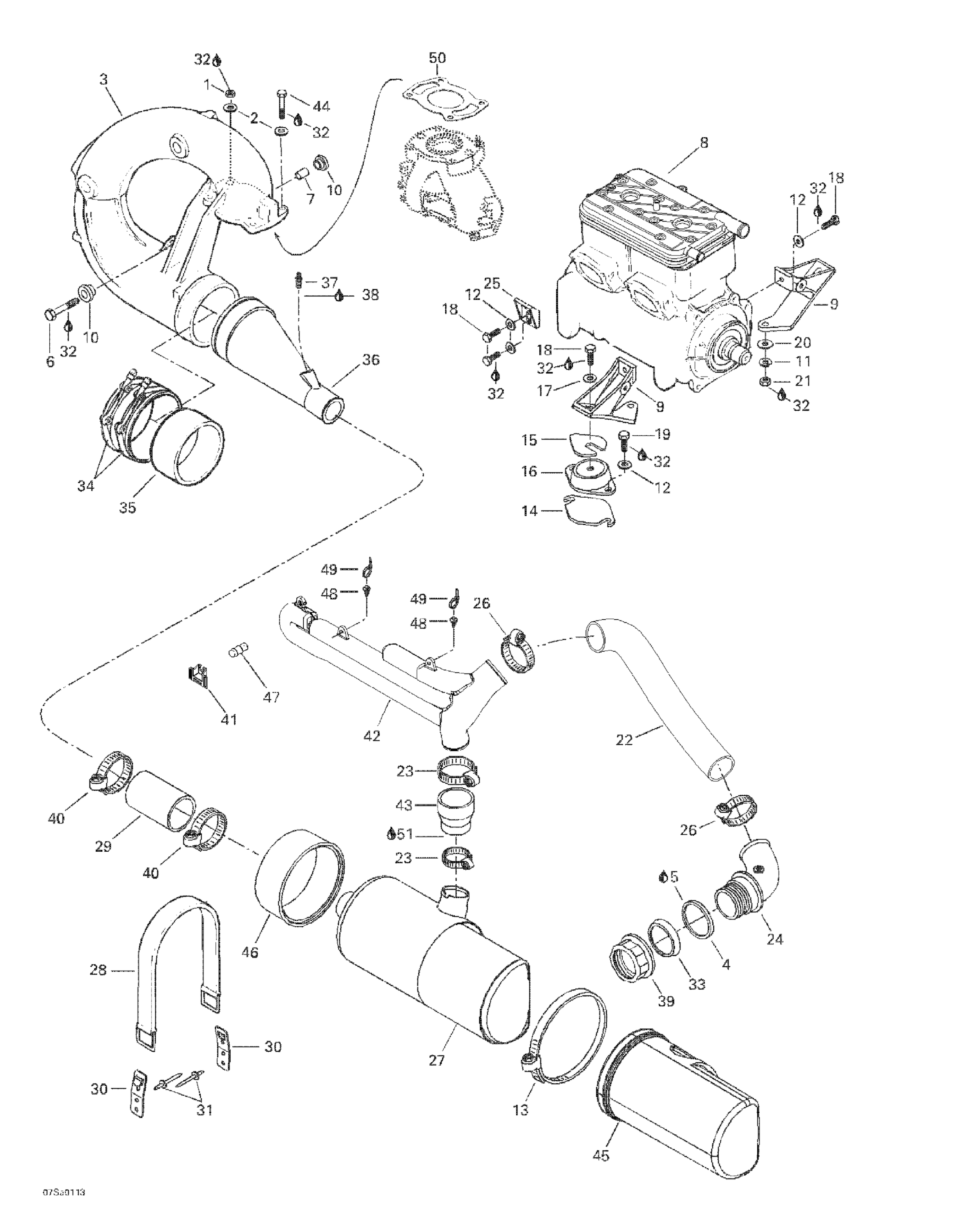 Схема узла: Engine Support And Muffler