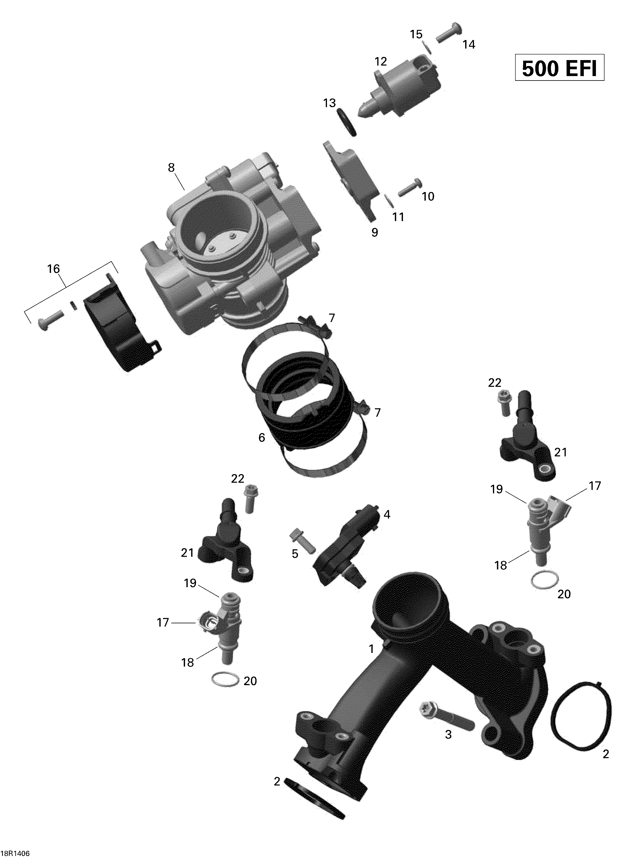 Схема узла: Air Intake Manifold And Throttle Body