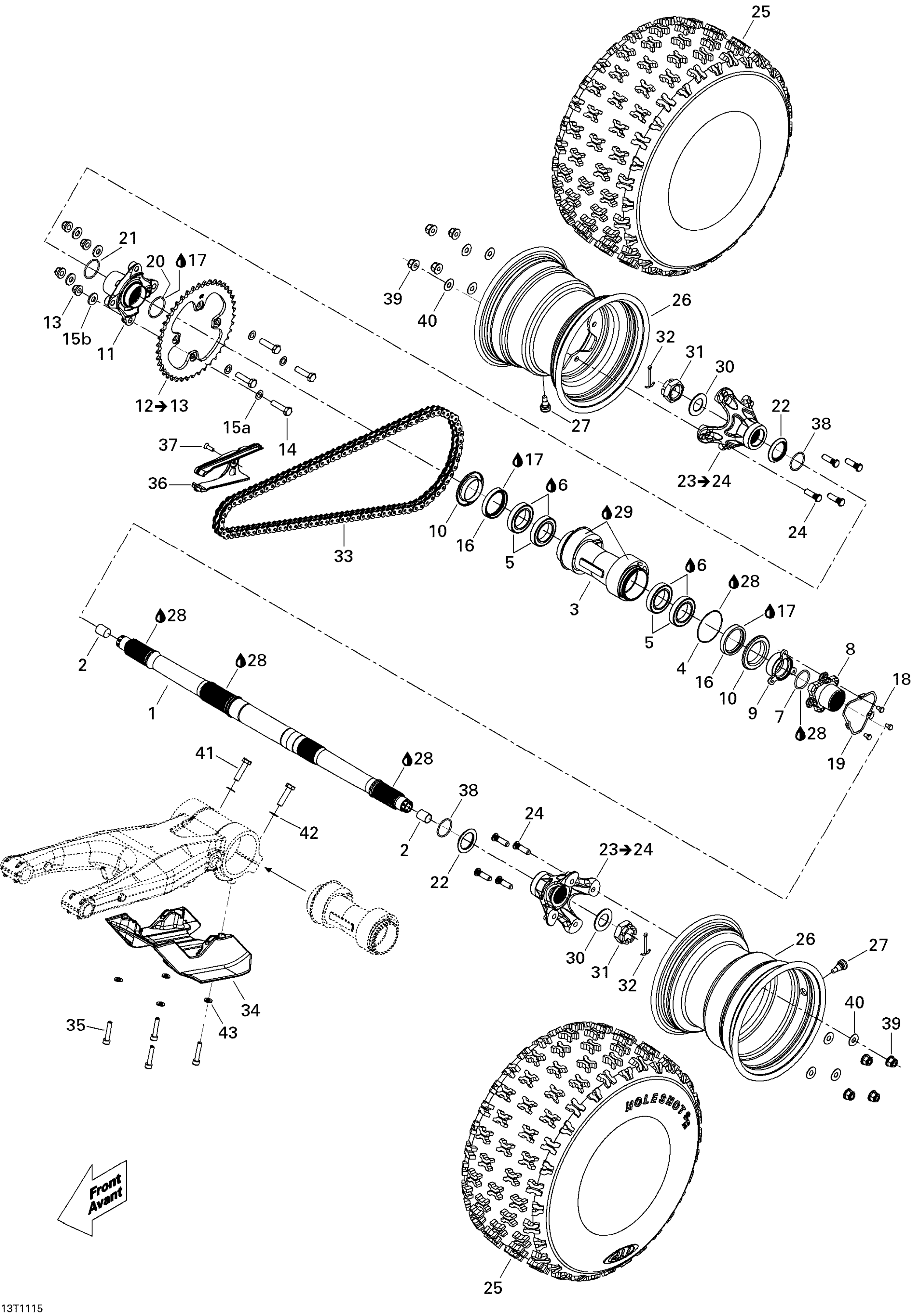 Схема узла: Drive System, Rear