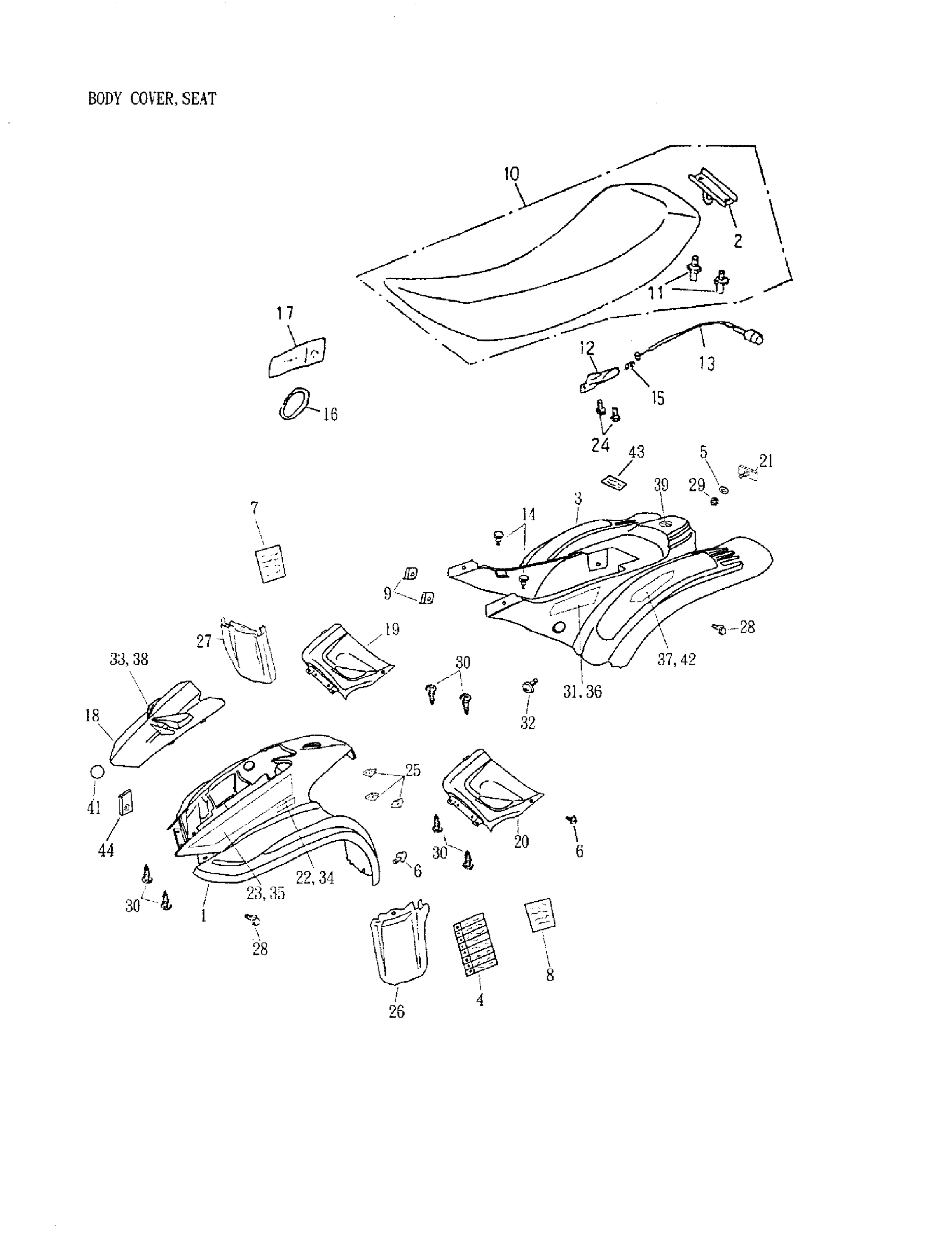 Body Cover, Seat 172-18