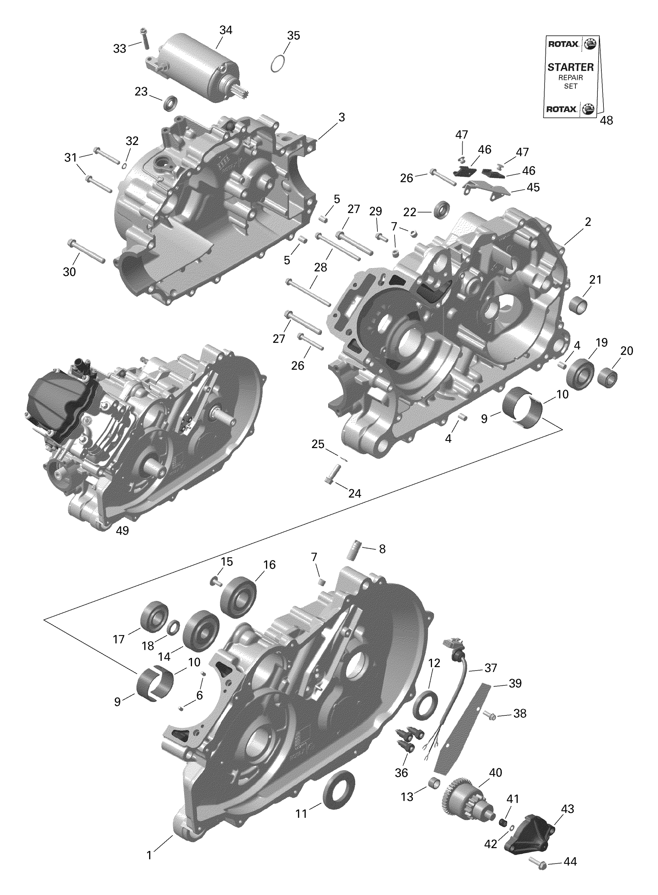 Схема узла: Rotax - Crankcase - 450