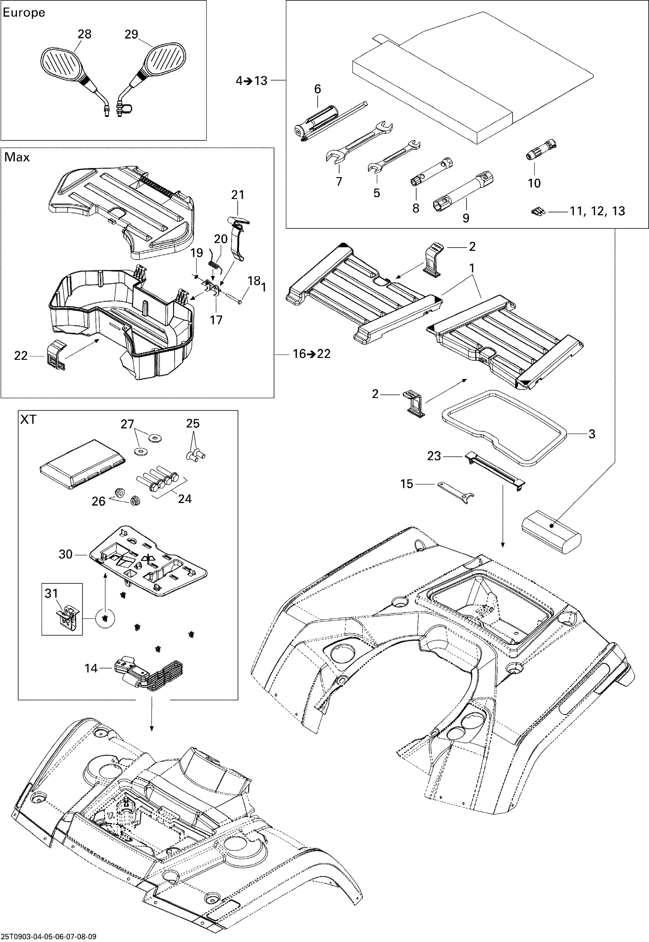 Front and Rear Trays XT