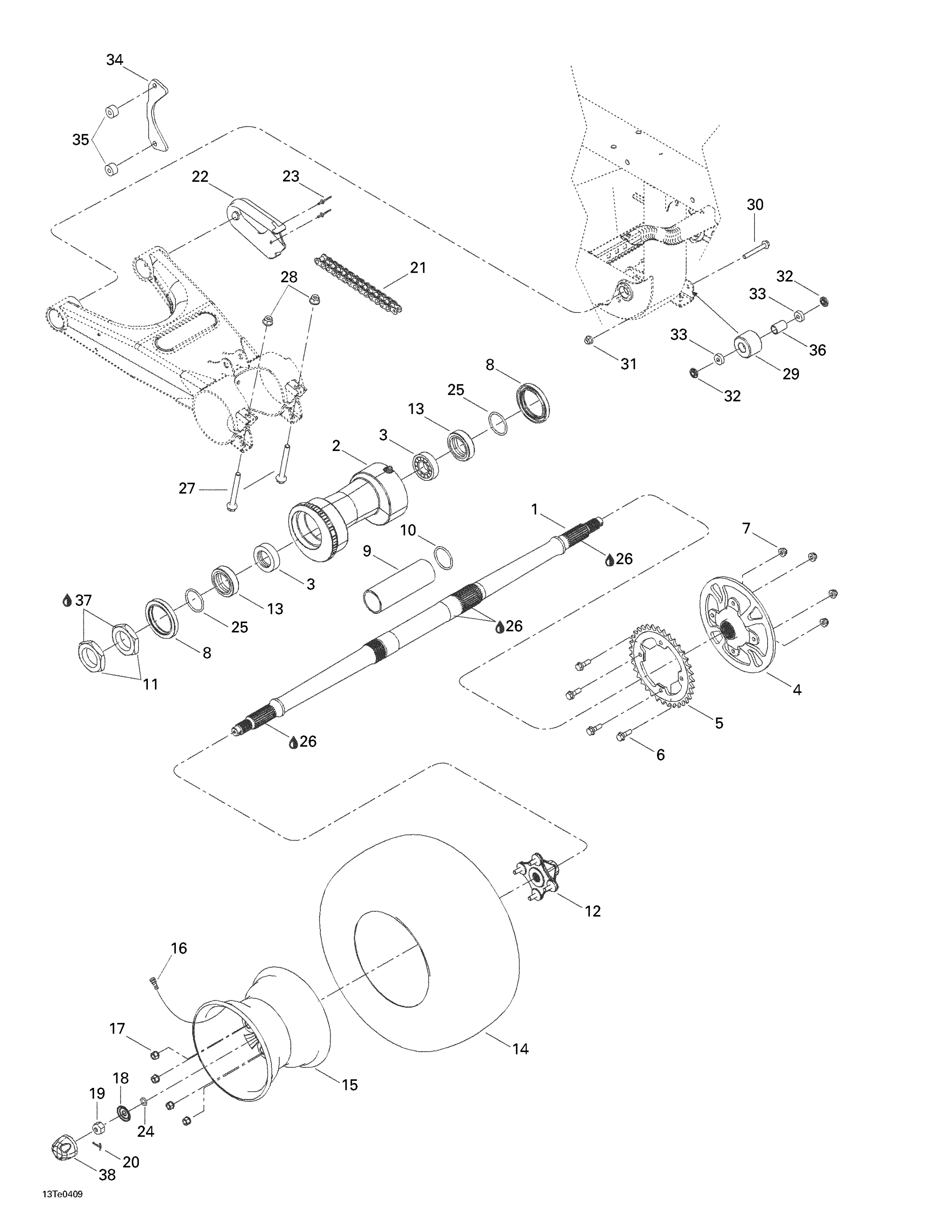 Схема узла: Drive System, Rear