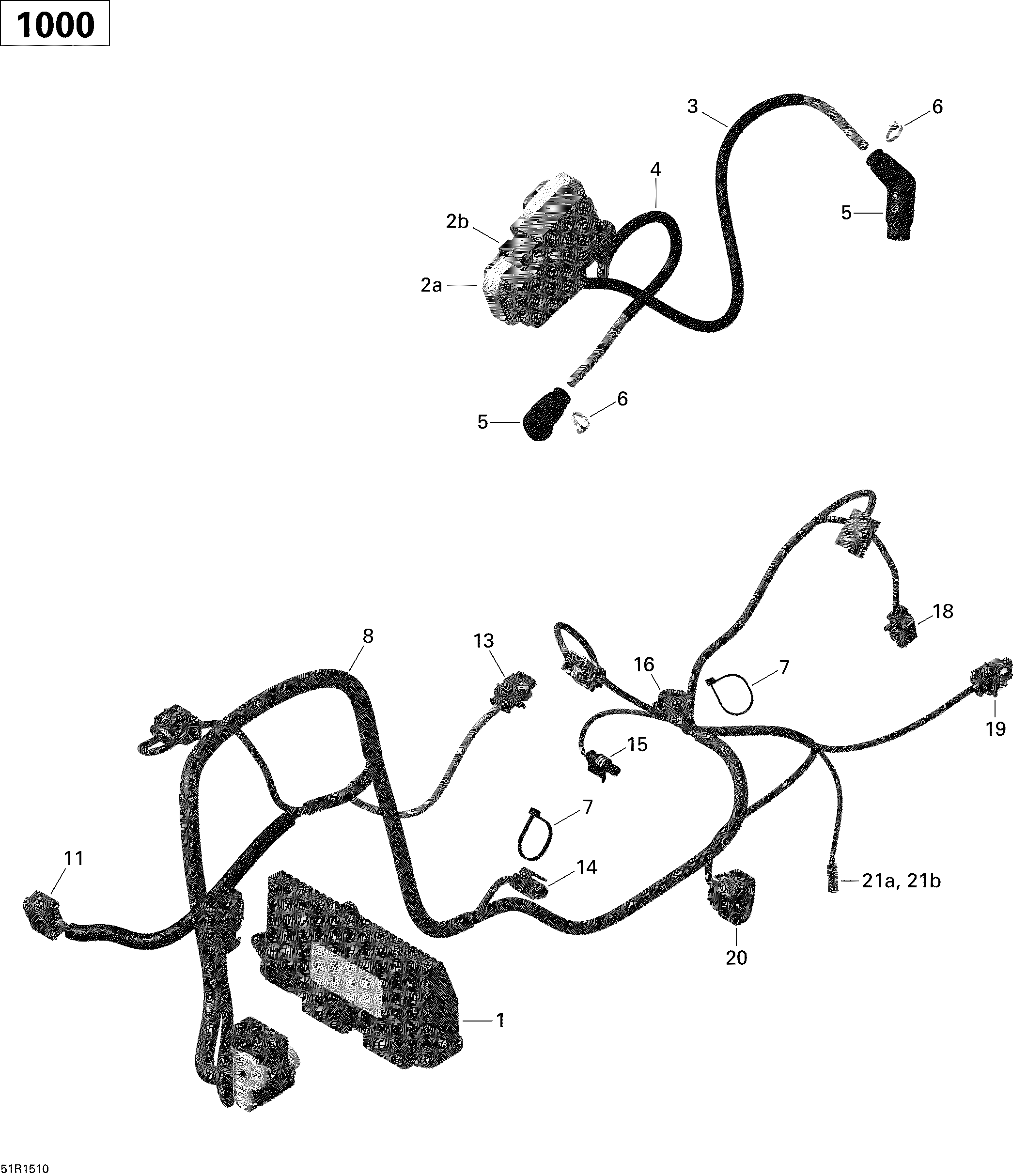 Схема узла: Engine Harness And Electronic Module _51R1510