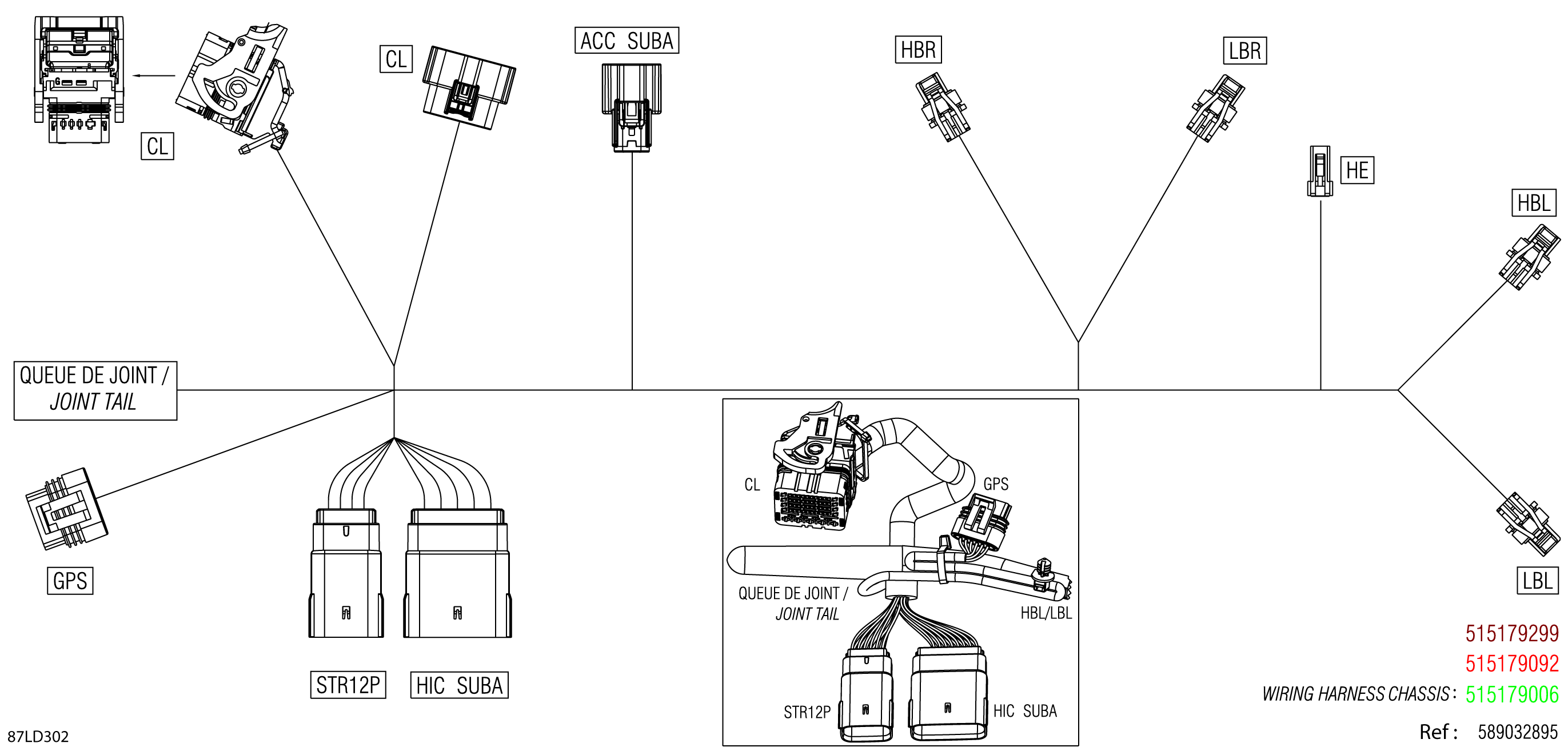 Схема узла: Electric - Hood Wiring Harness - 515179508