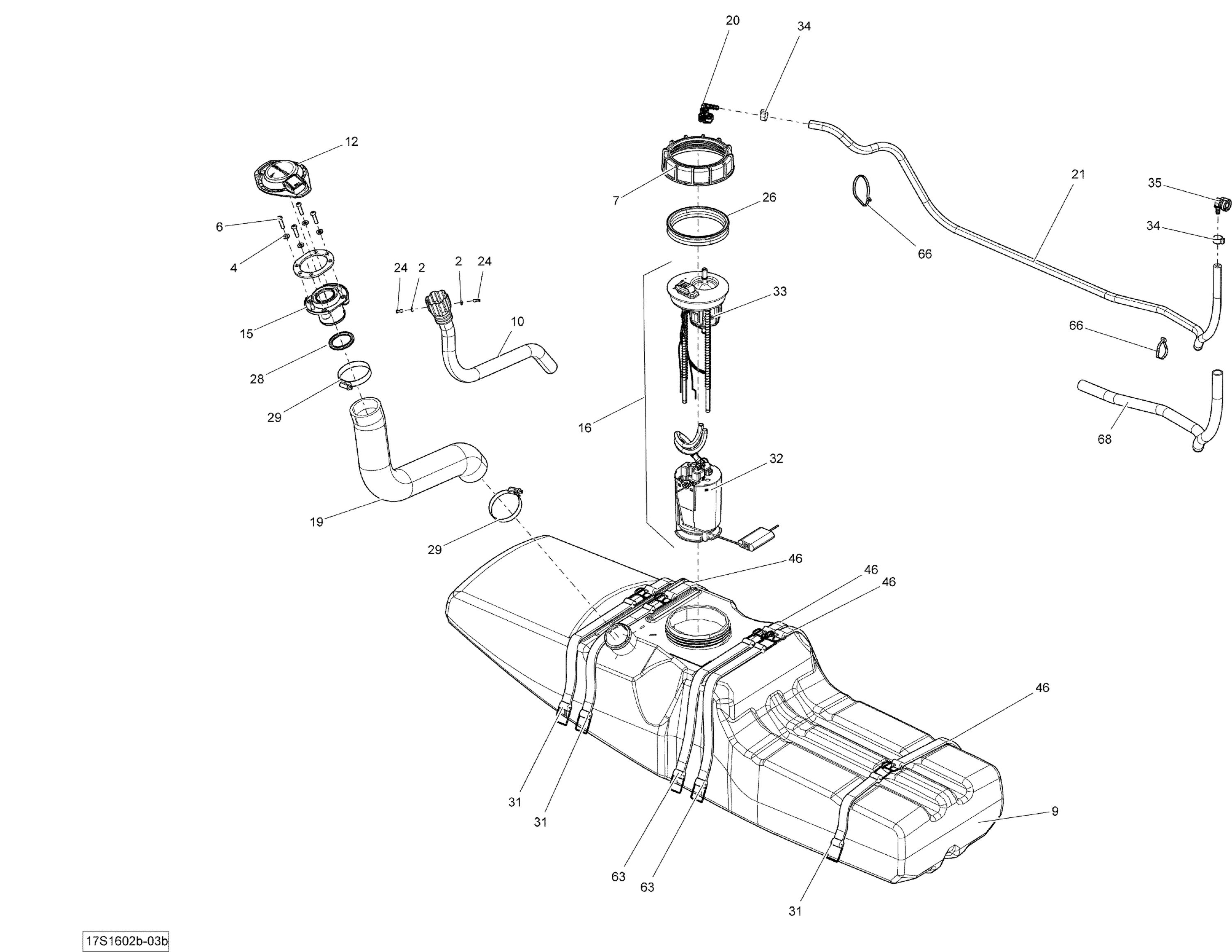 Схема узла: Fuel System - With Suspension