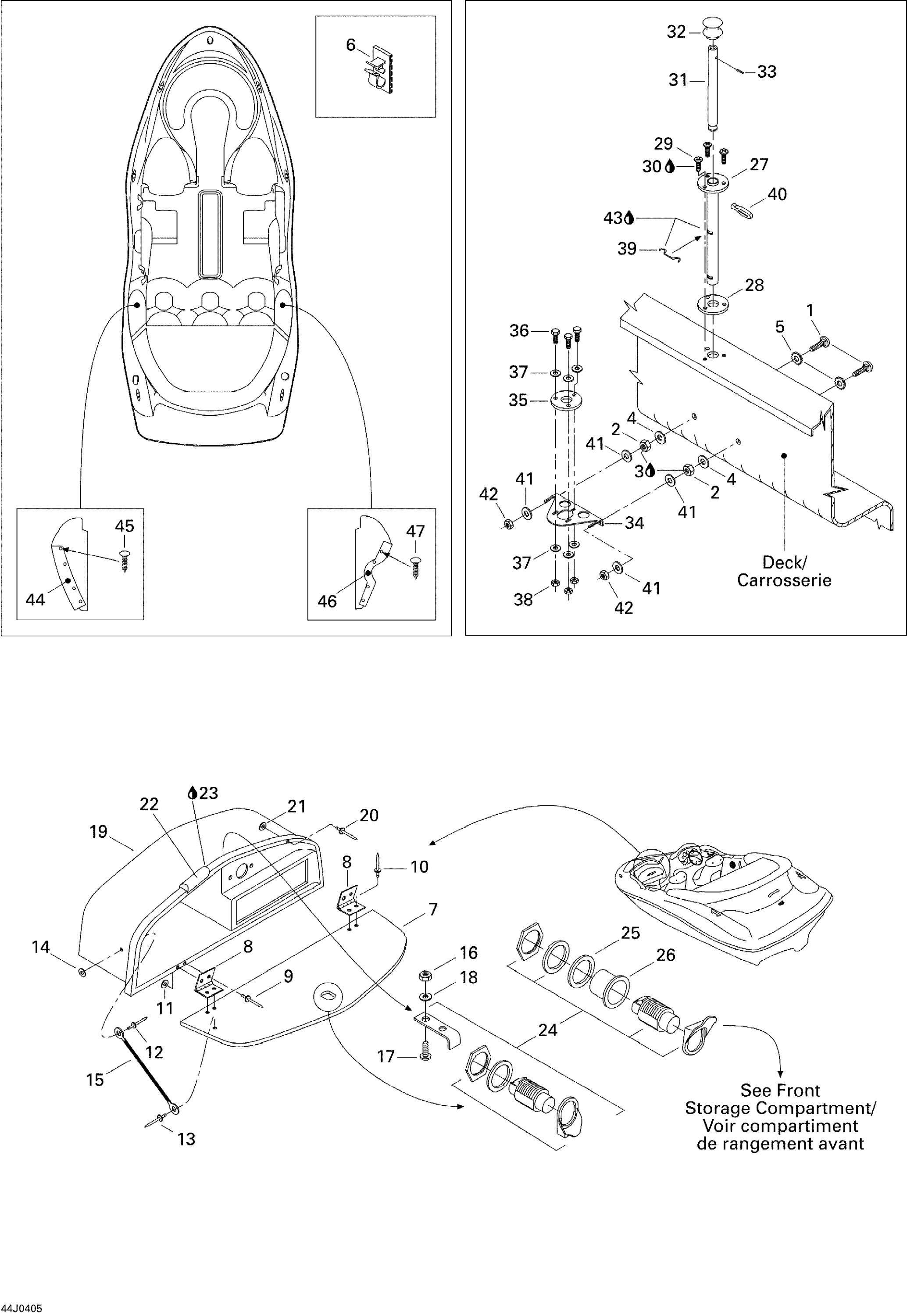 Ski Shaft and Glove Box